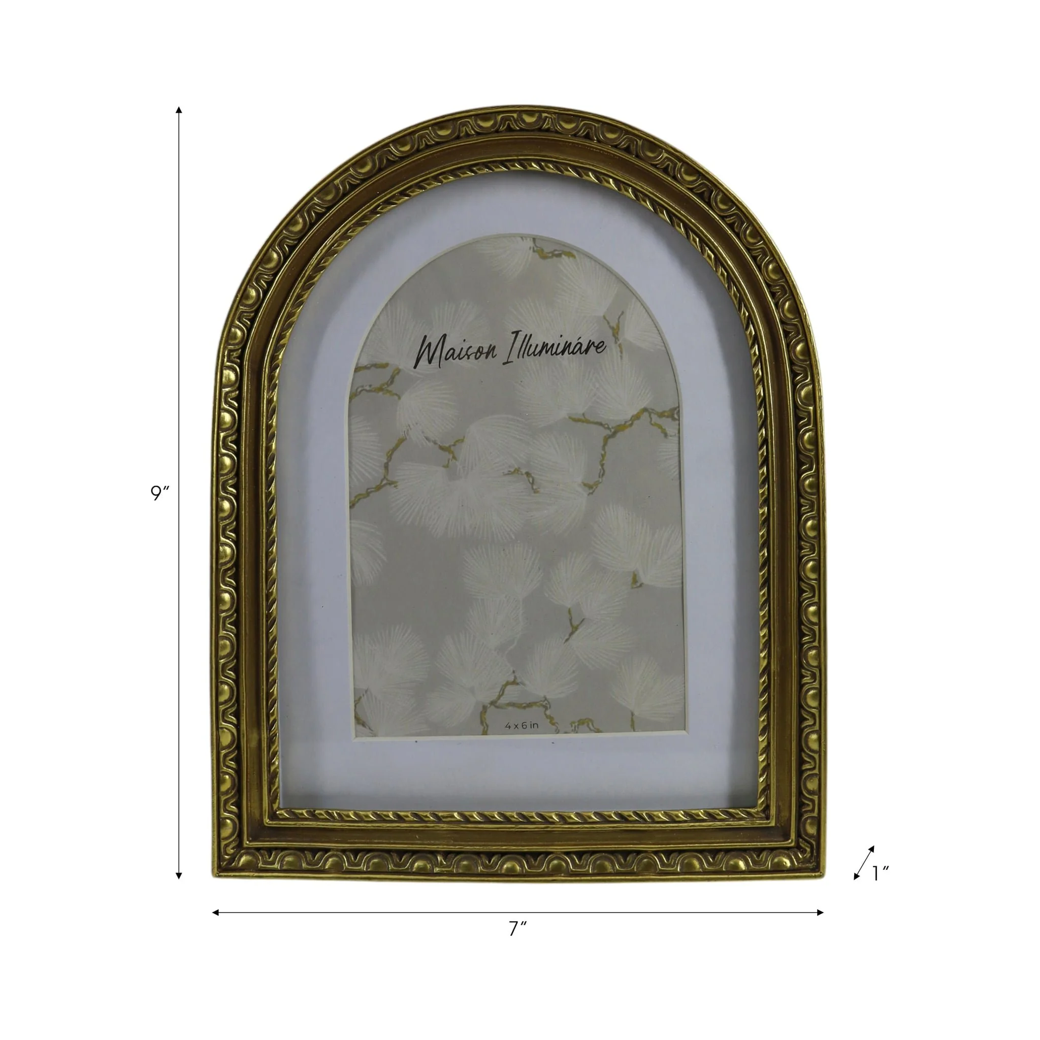 6x8 Photo Frame Matted To 4x6 Gilded Arch, Gold - Image 7