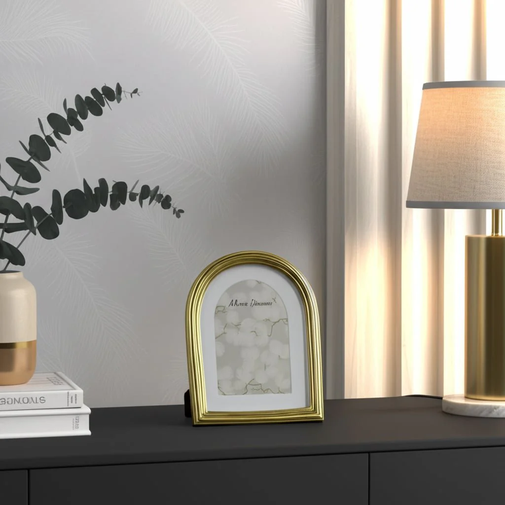 6x8 Photo Frame Matted To 4x6 Layered Arch, Gold - Image 10