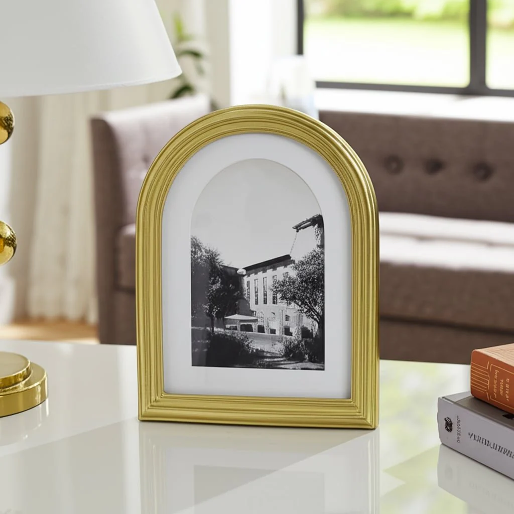 6x8 Photo Frame Matted To 4x6 Layered Arch, Gold - Image 11