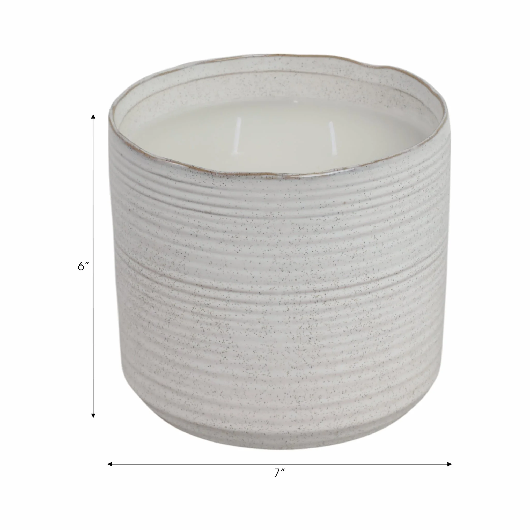 7" 25 Oz Speckle Citro Candle, White - Image 7