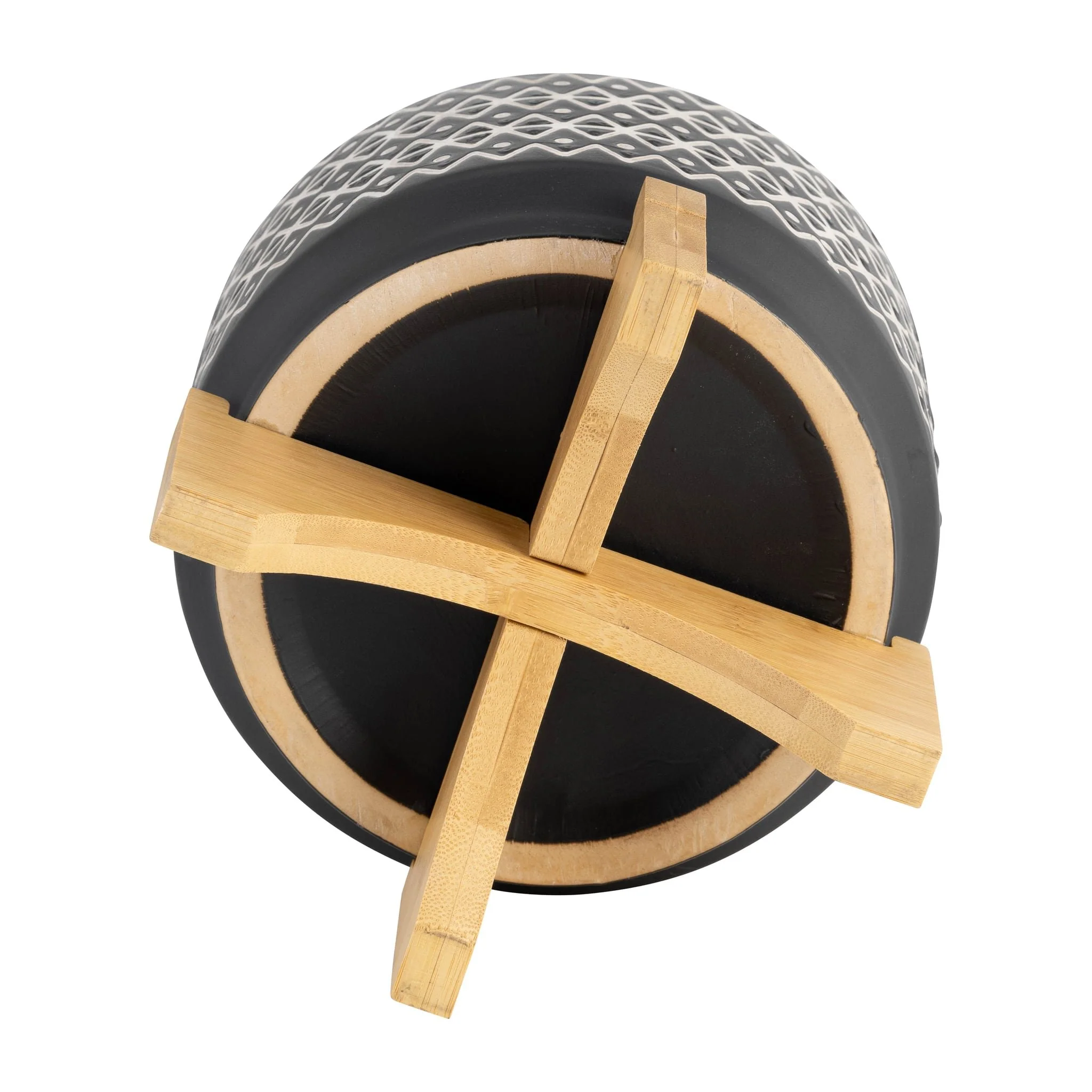 7" Abstract  Planter On Stand, Black - Image 7