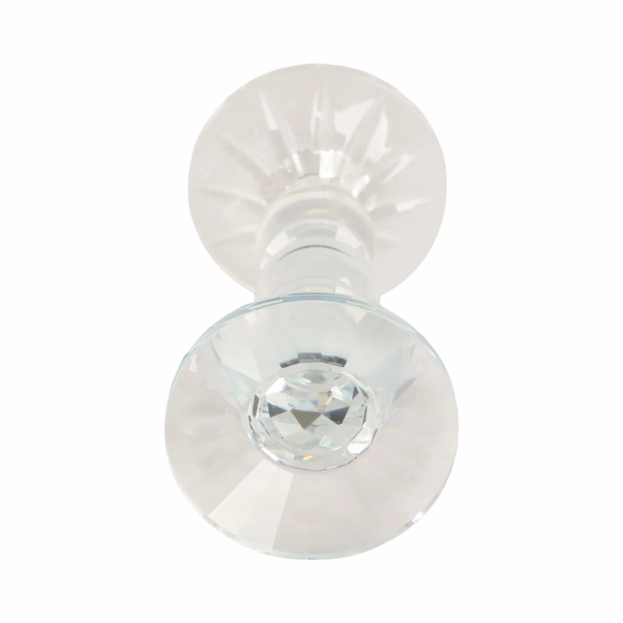 7" Bubble Crystal Candle Holder W/ Taper, Clear - Image 5