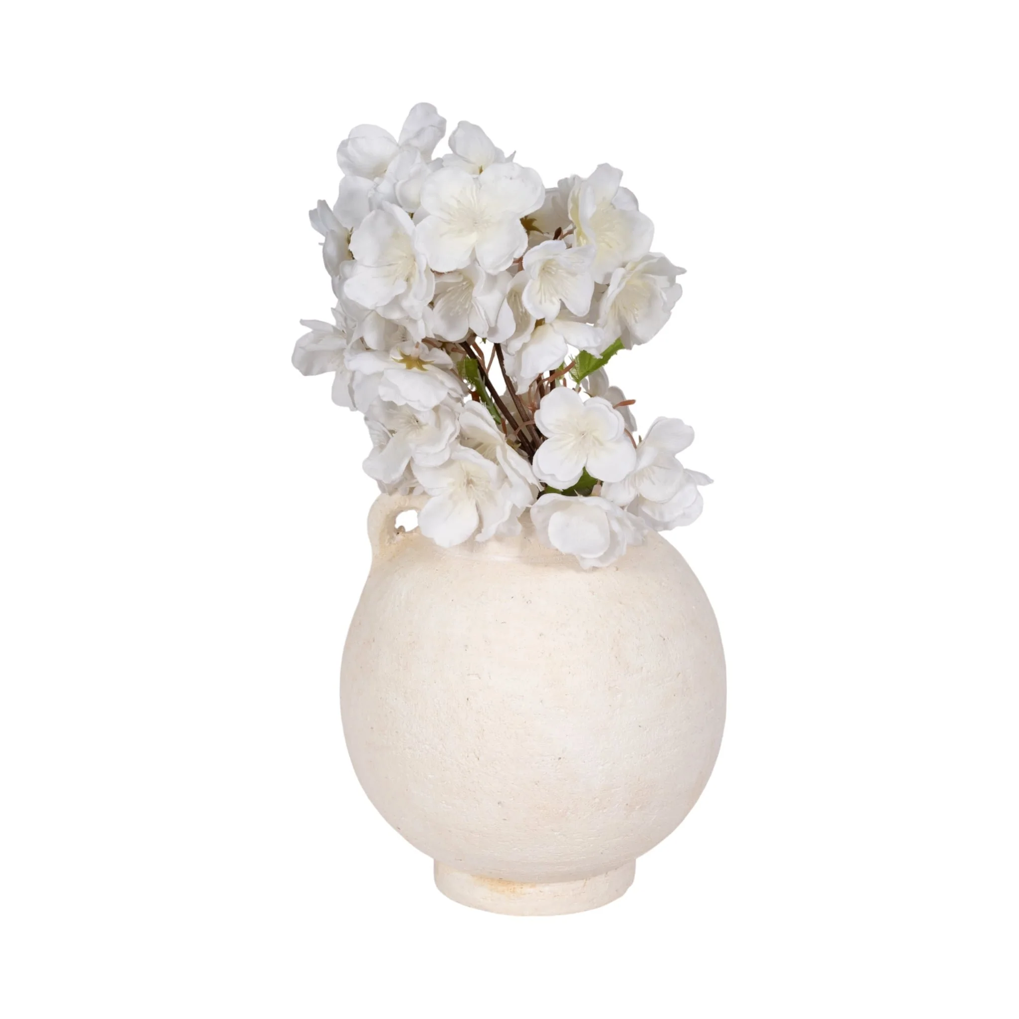 7" Bulbous Jug With Handle, White - Image 2