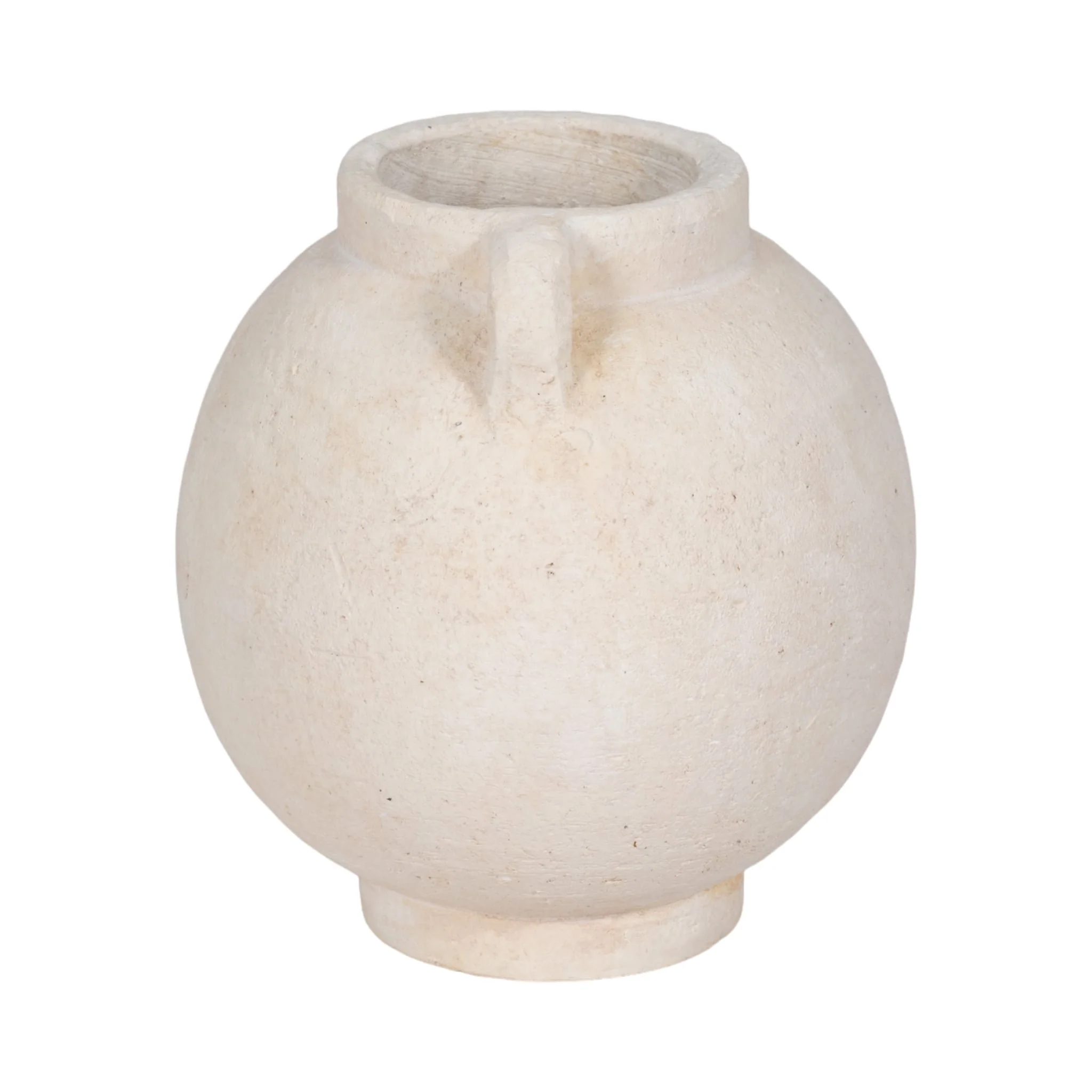 7" Bulbous Jug With Handle, White - Image 4