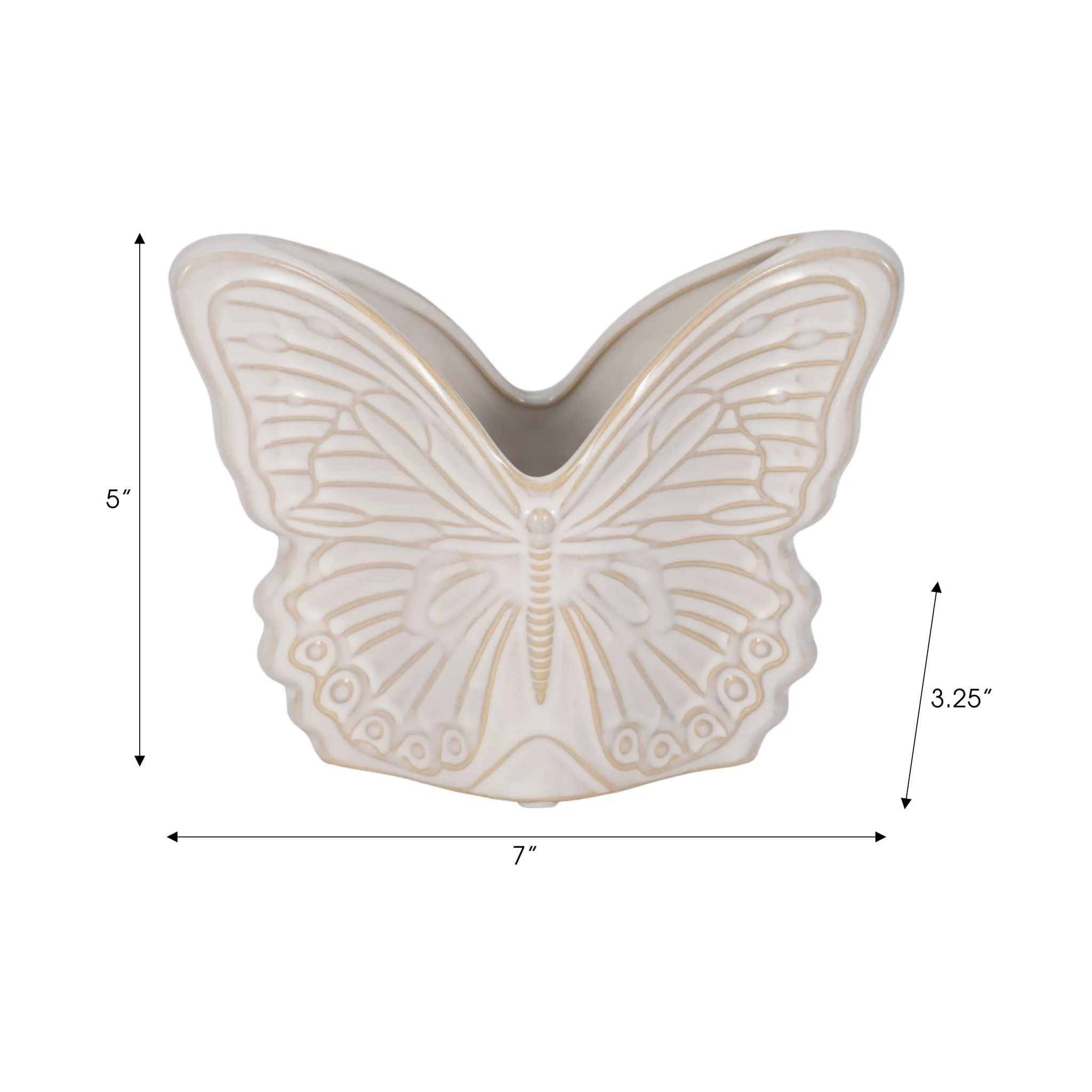 7" Butterfly Planter, Ivory - Image 8