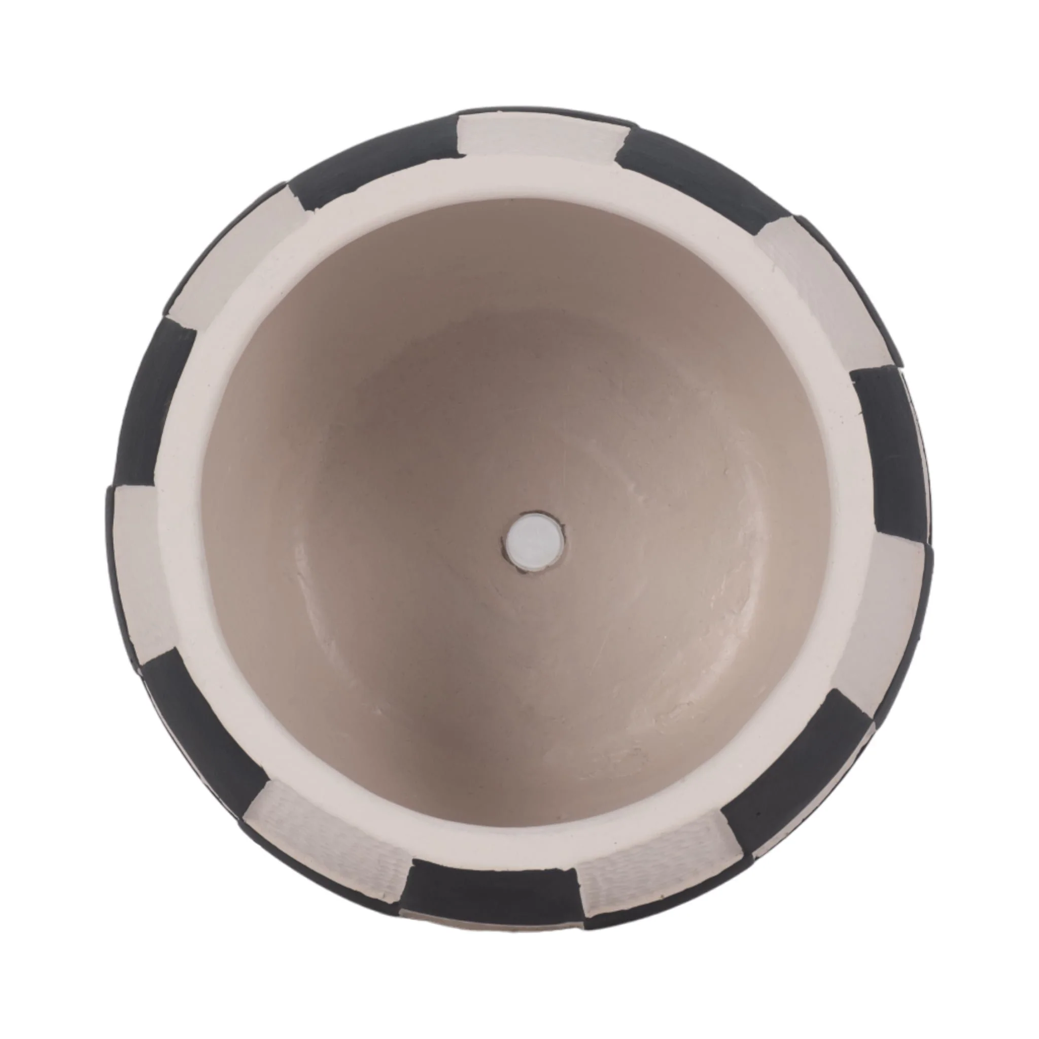 7" Checkerboard Rounded Planter, Black/white - Image 5