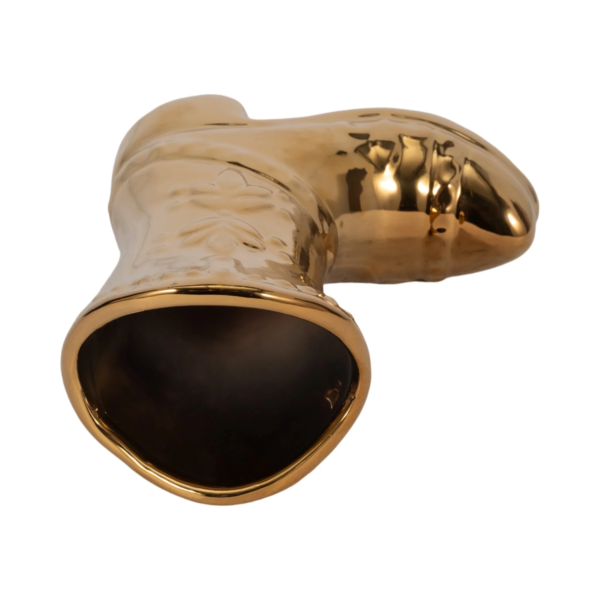 7" Cowboy Boot Vase, Gold - Image 6