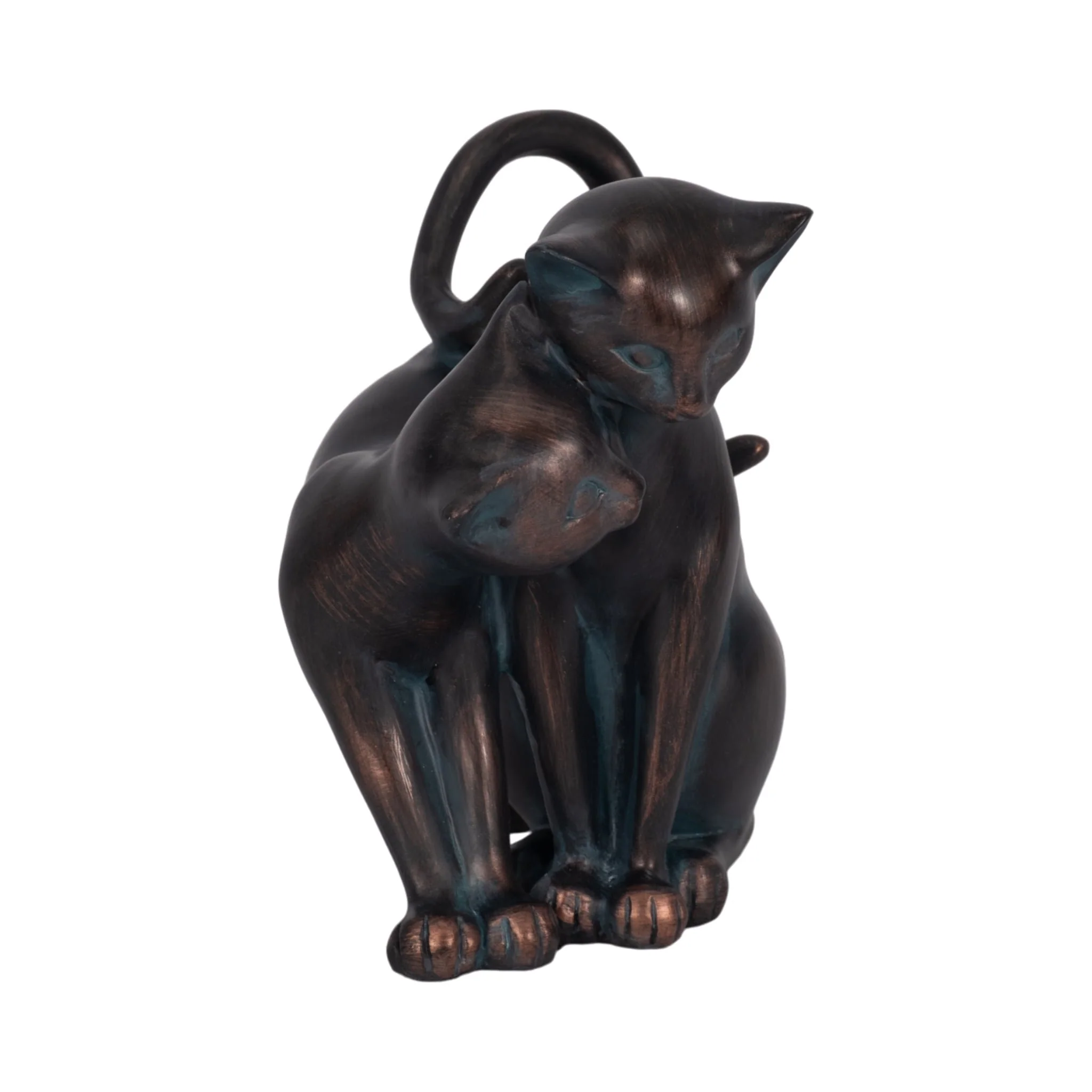 7" Cuddling Cats, Bronze - Image 2
