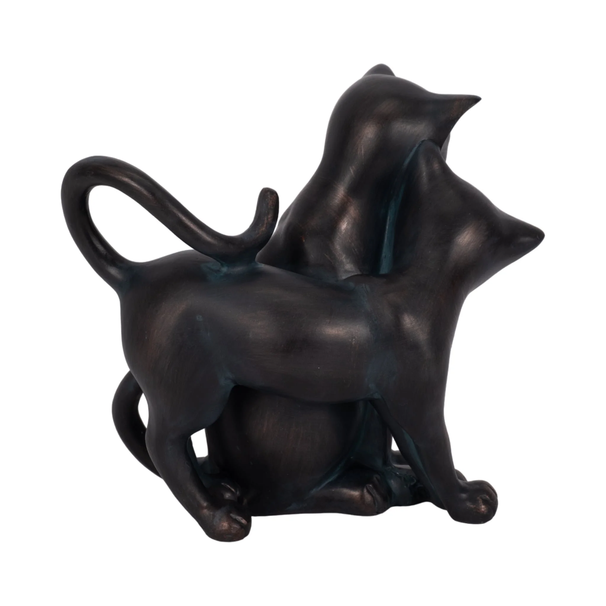 7" Cuddling Cats, Bronze - Image 3