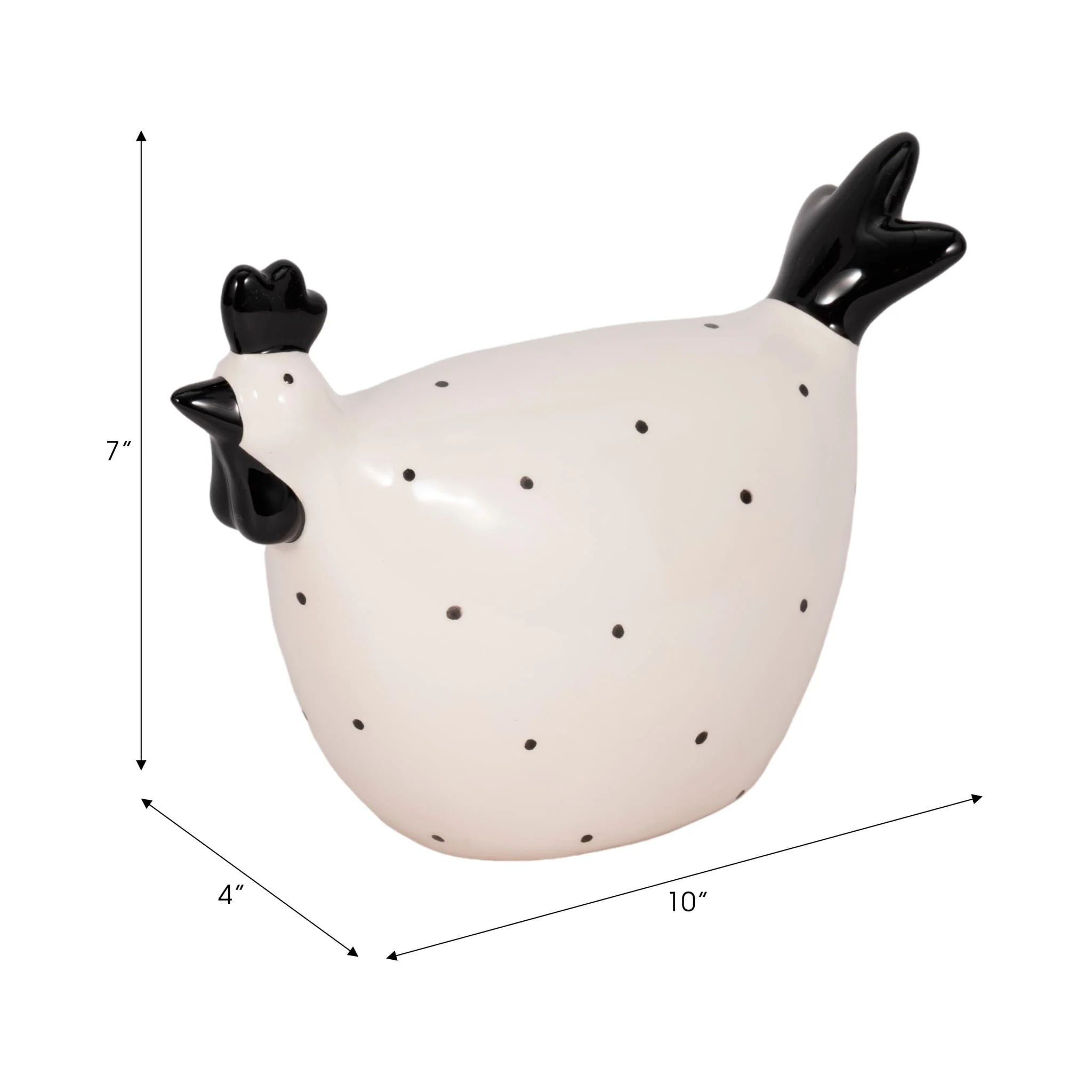 7" Dotted Rooster, White/black - Image 9