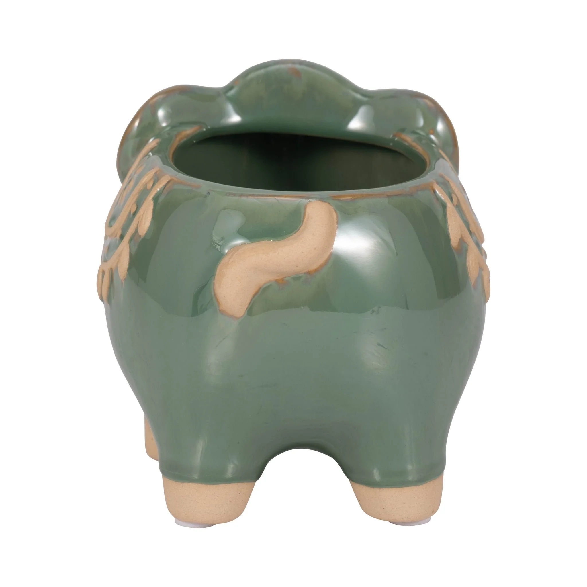 7" Elephant Planter, Green - Image 5