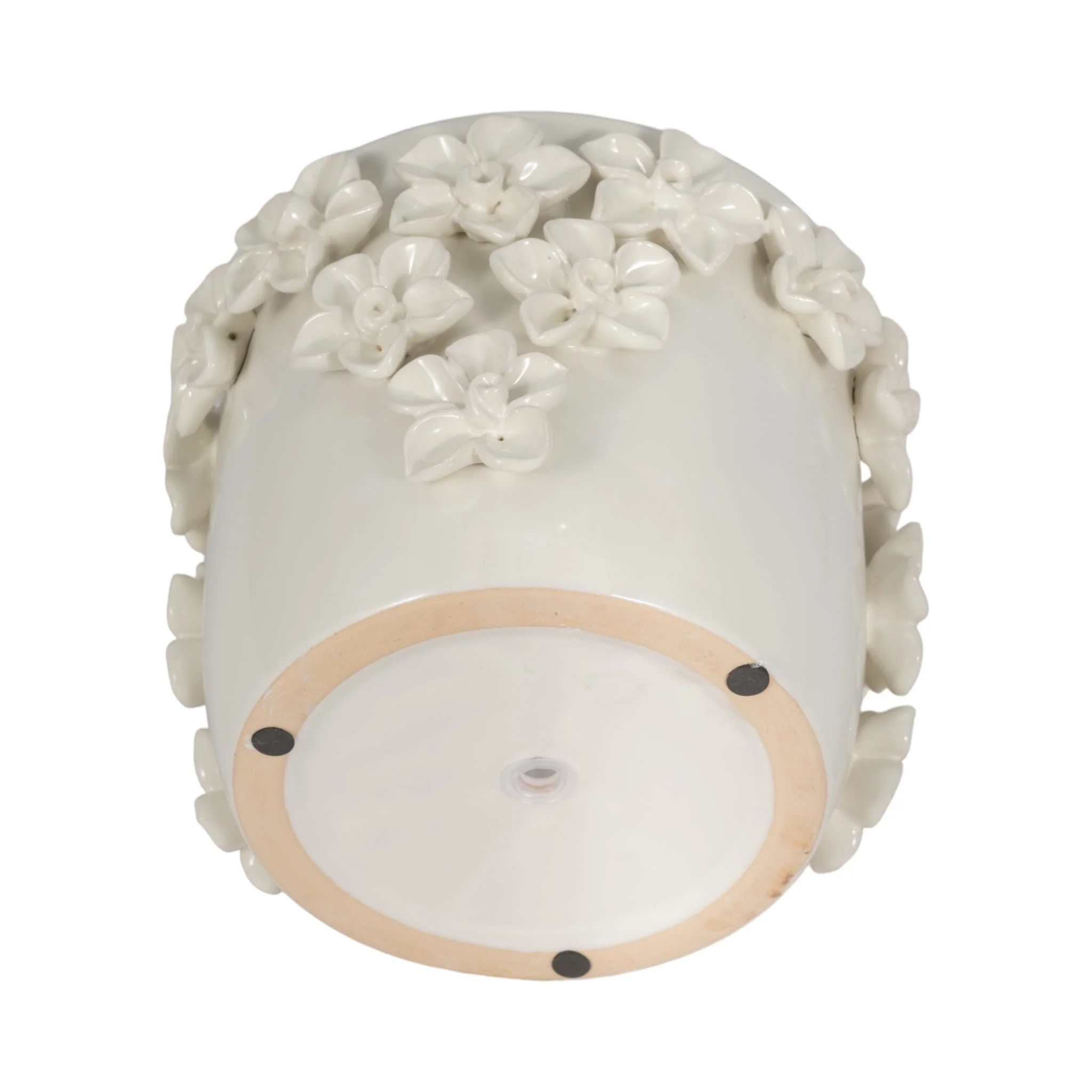 7" Floral Applique Planter, Ivory - Image 6