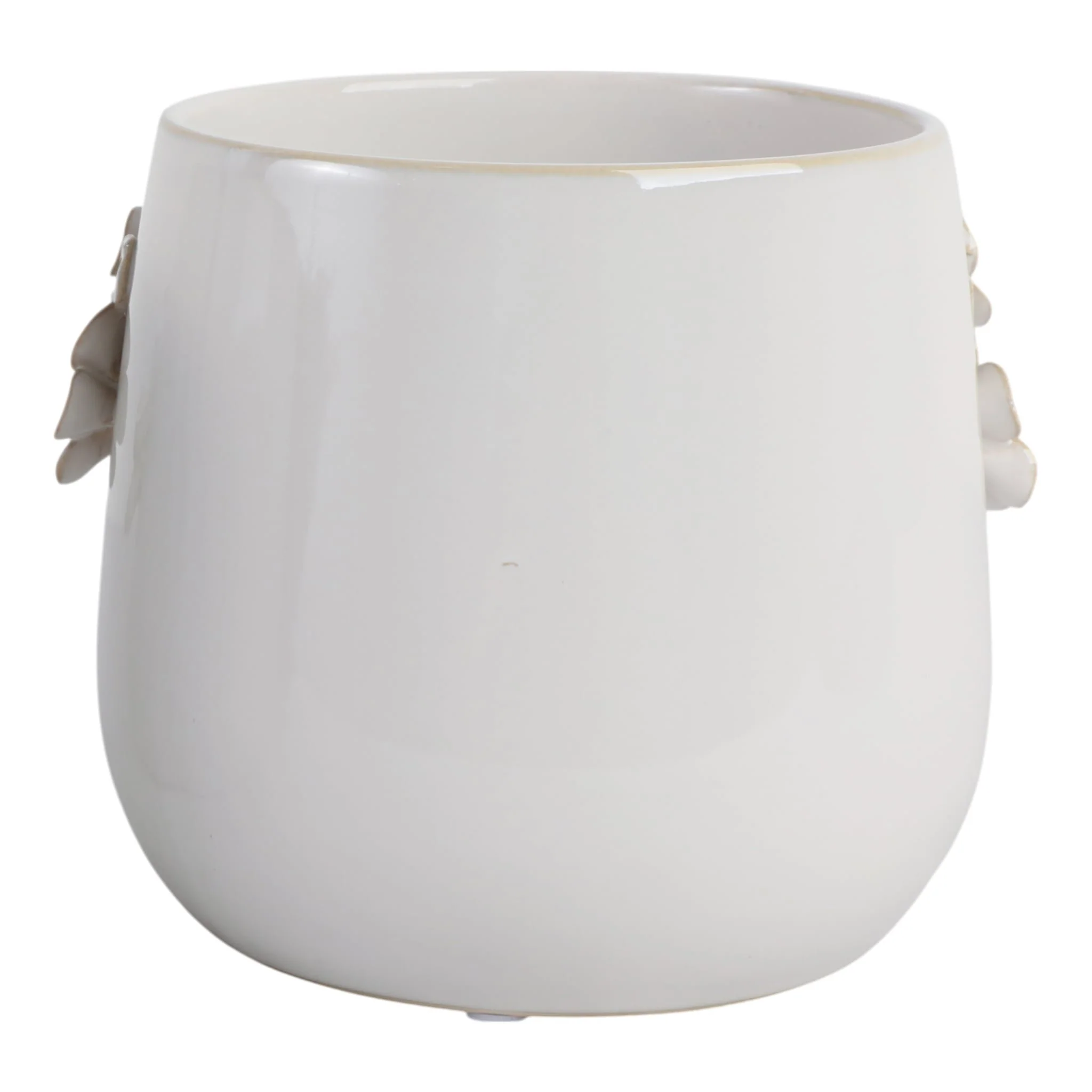 7" Flower Bunches Applique Planter, Ivory - Image 4