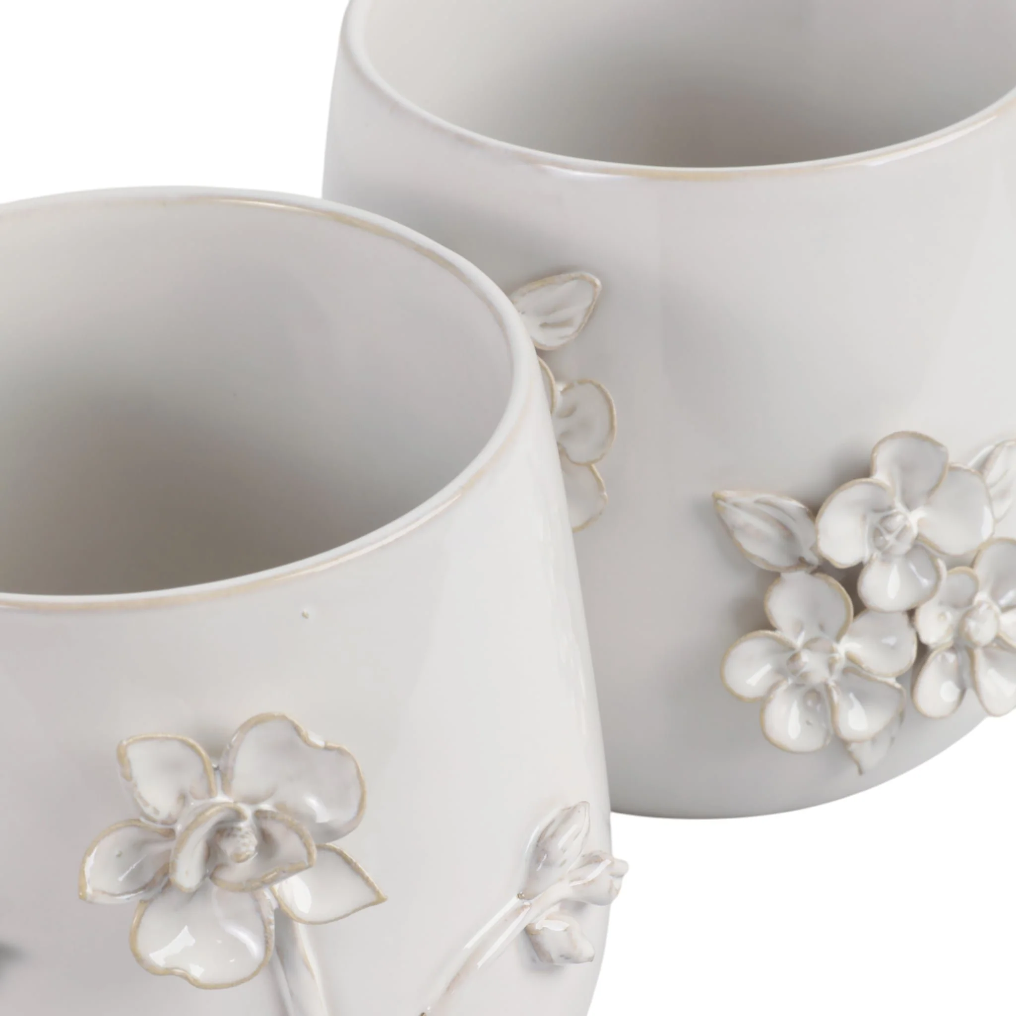 7" Flower Bunches Applique Planter, Ivory - Image 5