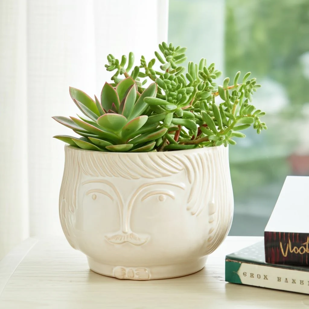 7" Grandpa Planter, White - Image 5