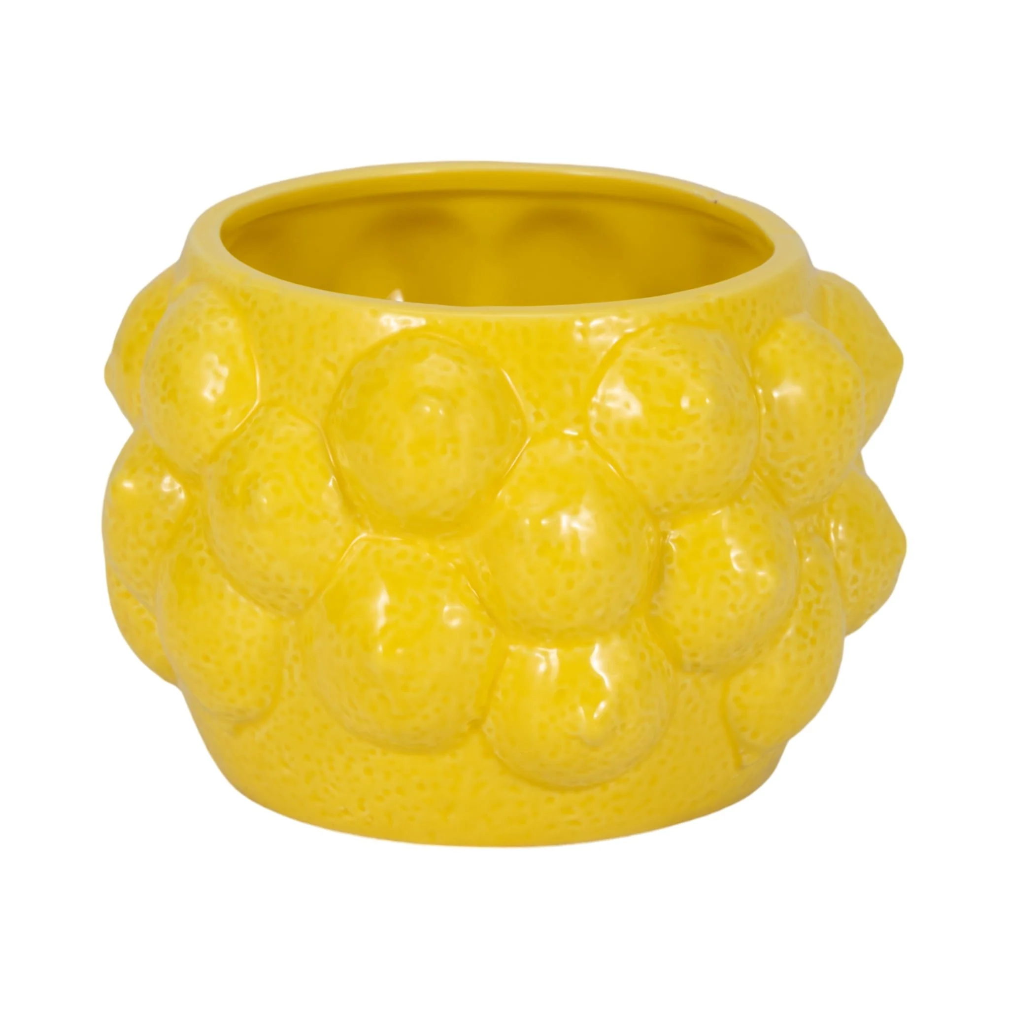 7" Lemons Flower Pot, Yellow - Image 2
