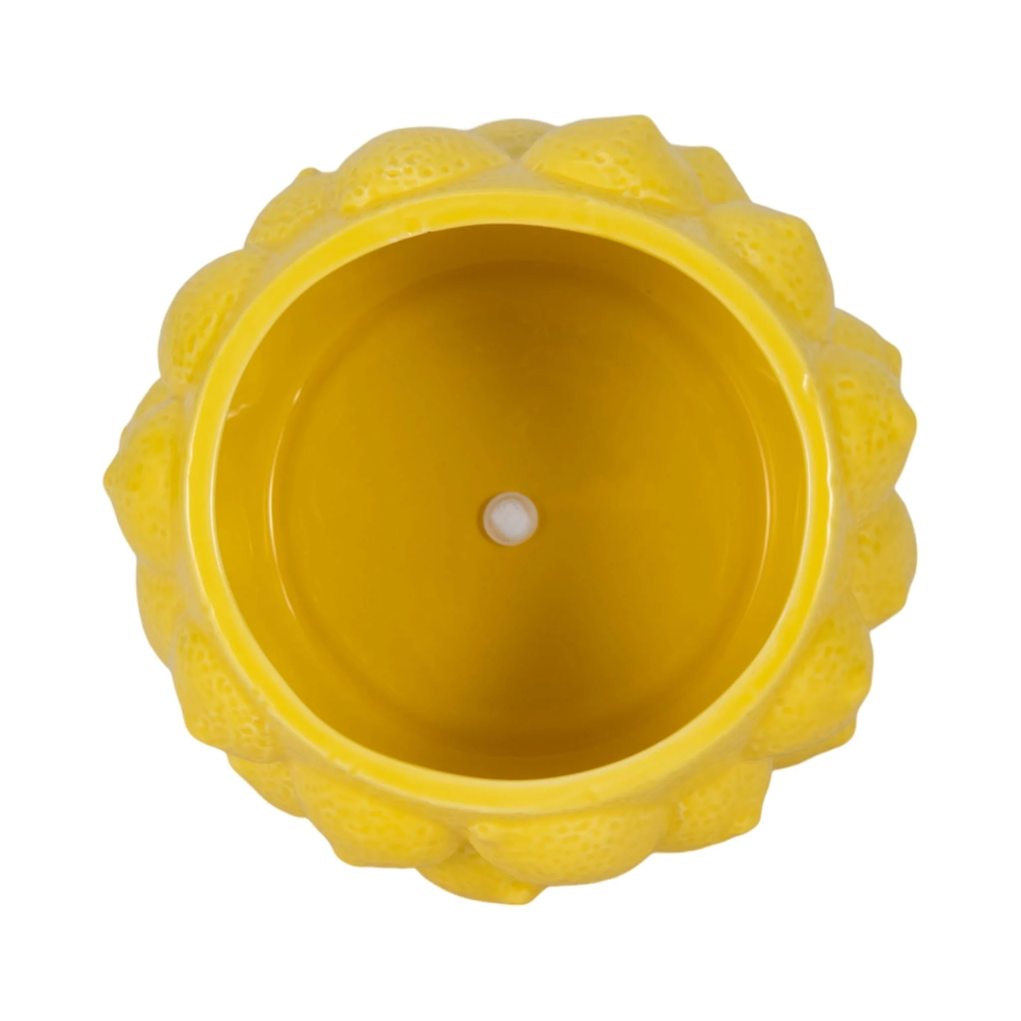 7" Lemons Flower Pot, Yellow - Image 5