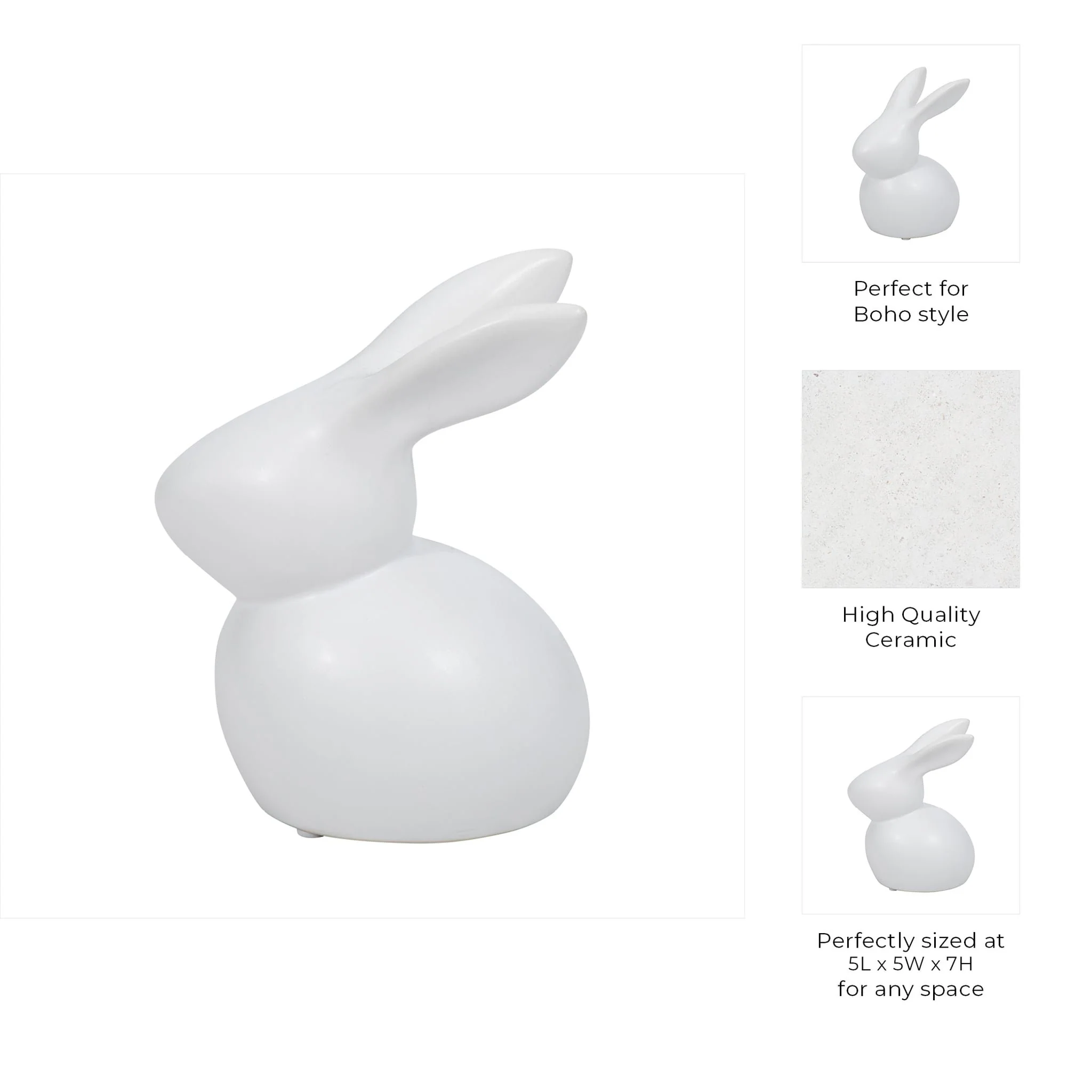 7" Modern Bunny, White - Image 10