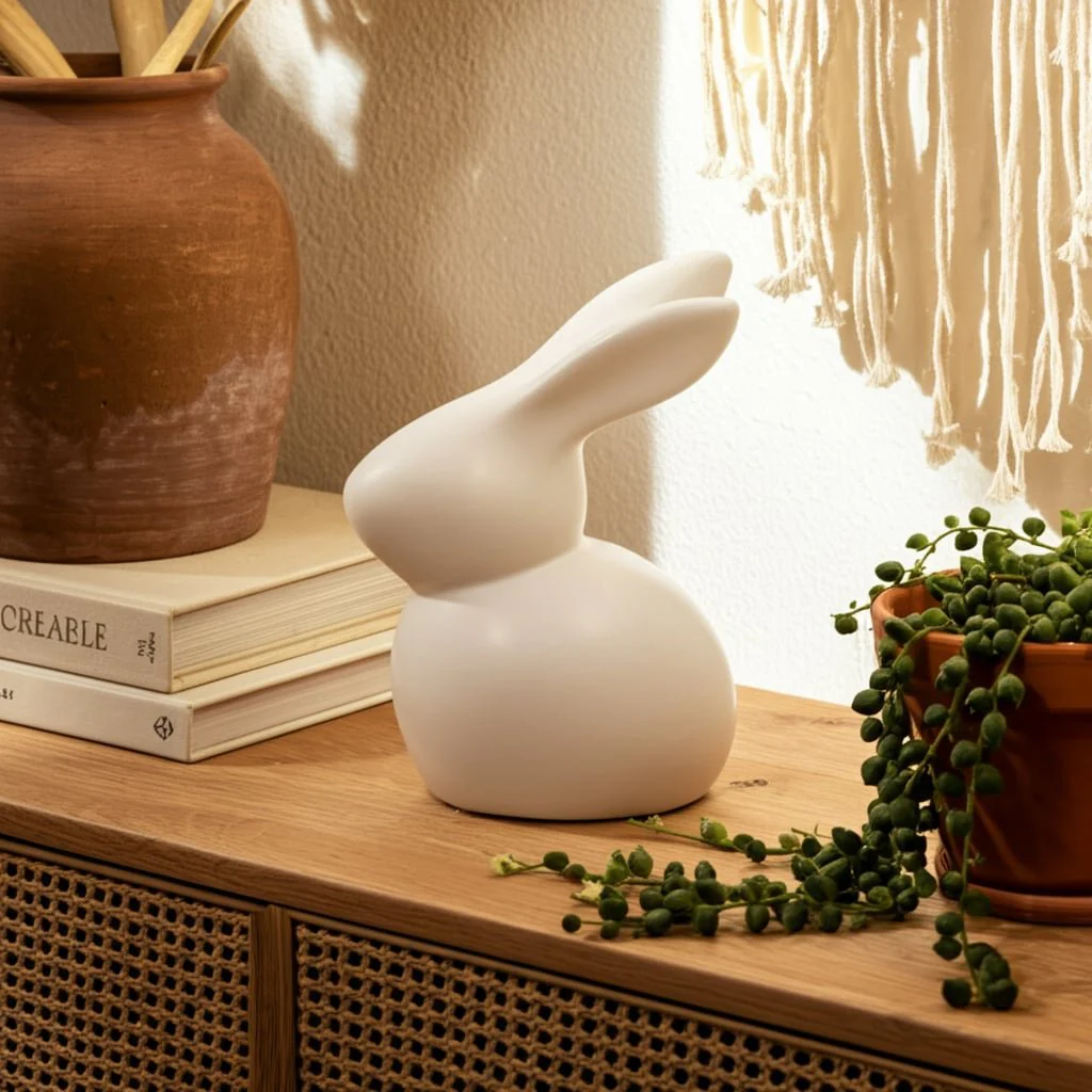 7" Modern Bunny, White - Image 11
