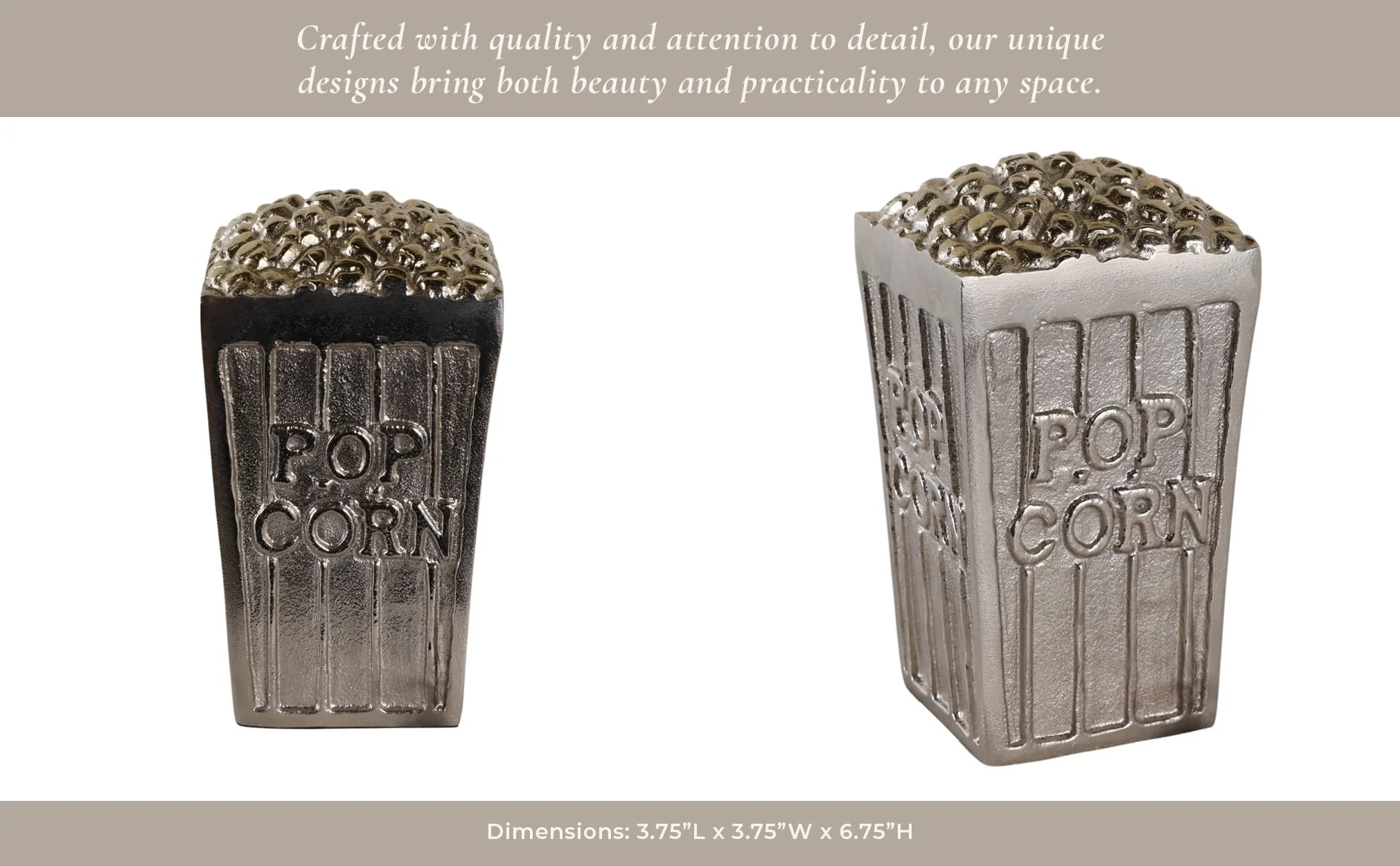 7" Popcorn Bucket, Silver/gold - Image 14