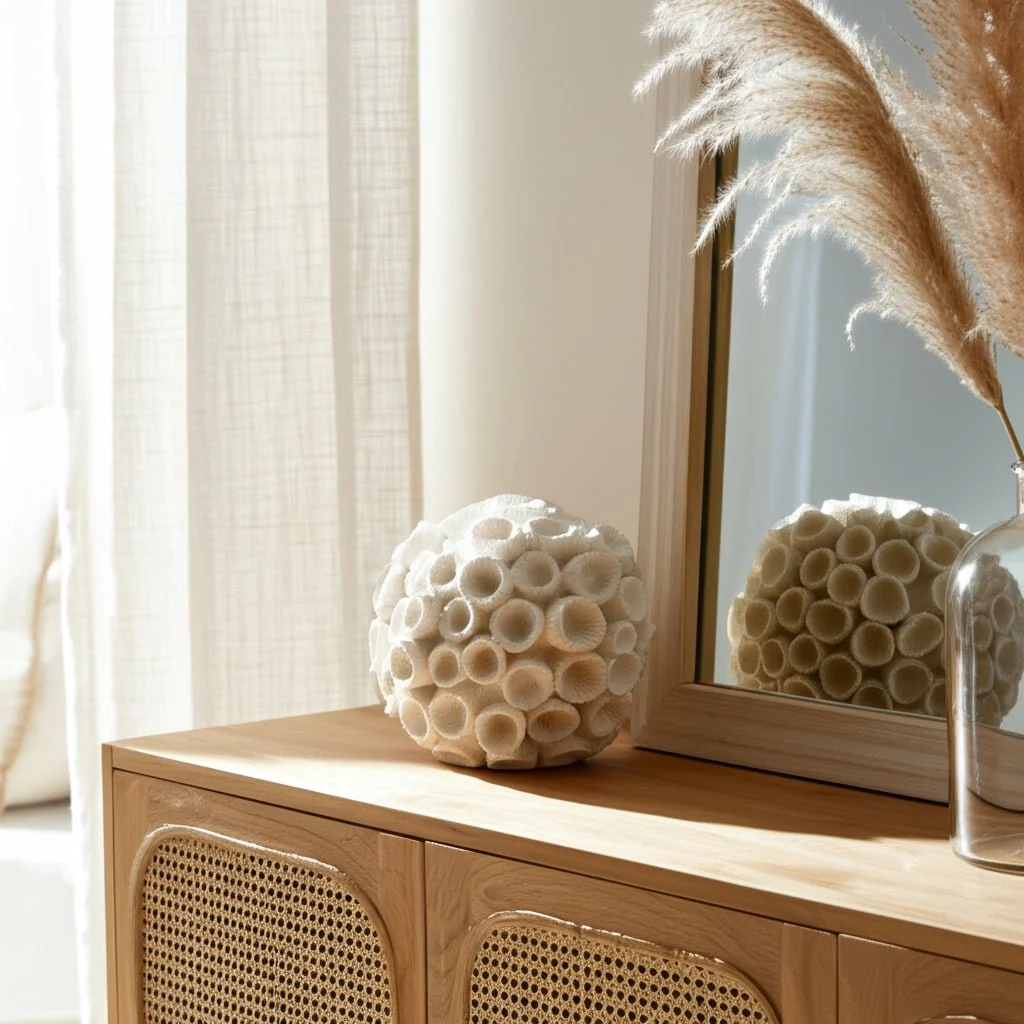 7" Round Coral Orb, Ivory - Image 10