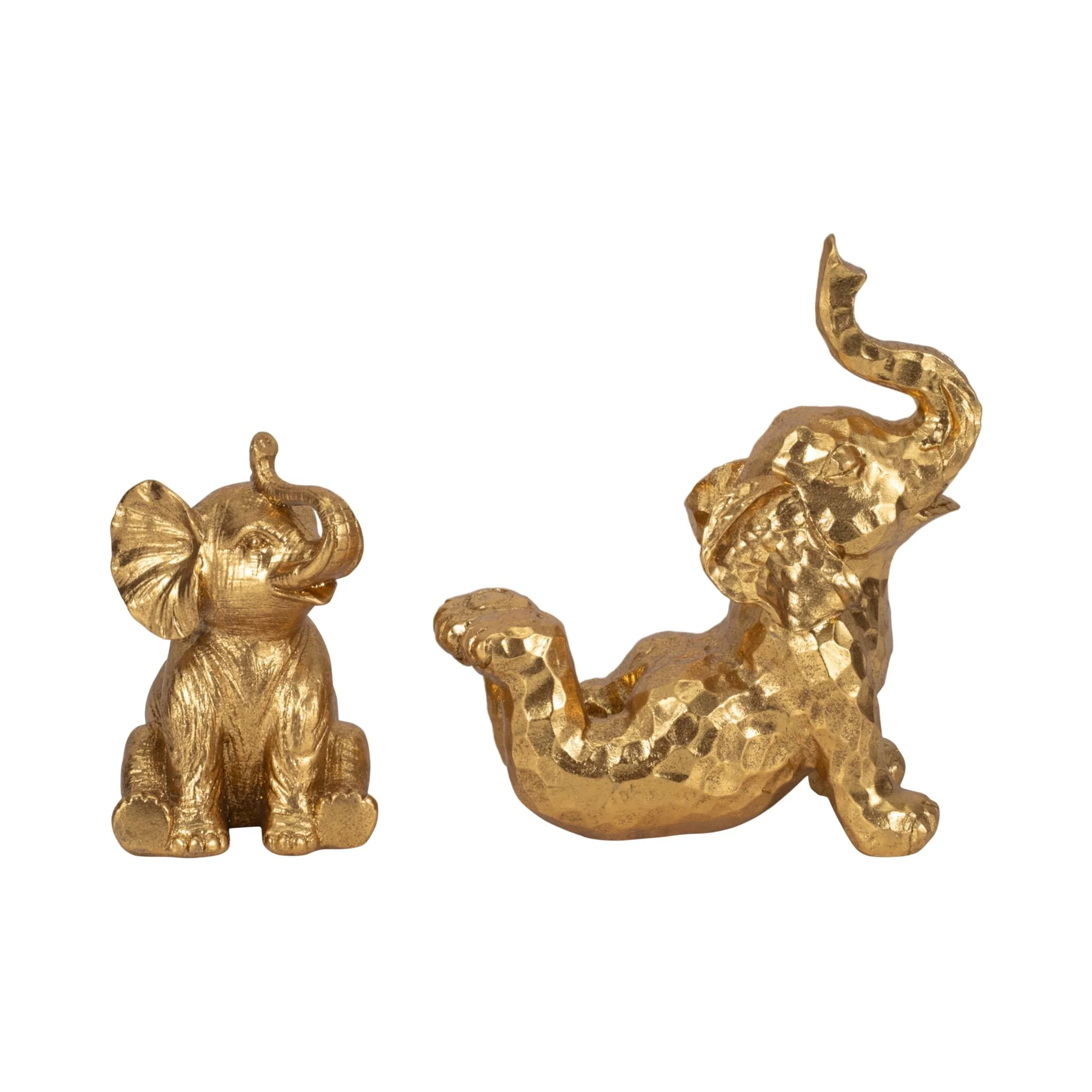 7" Sitting Elephant, Gold - Image 7
