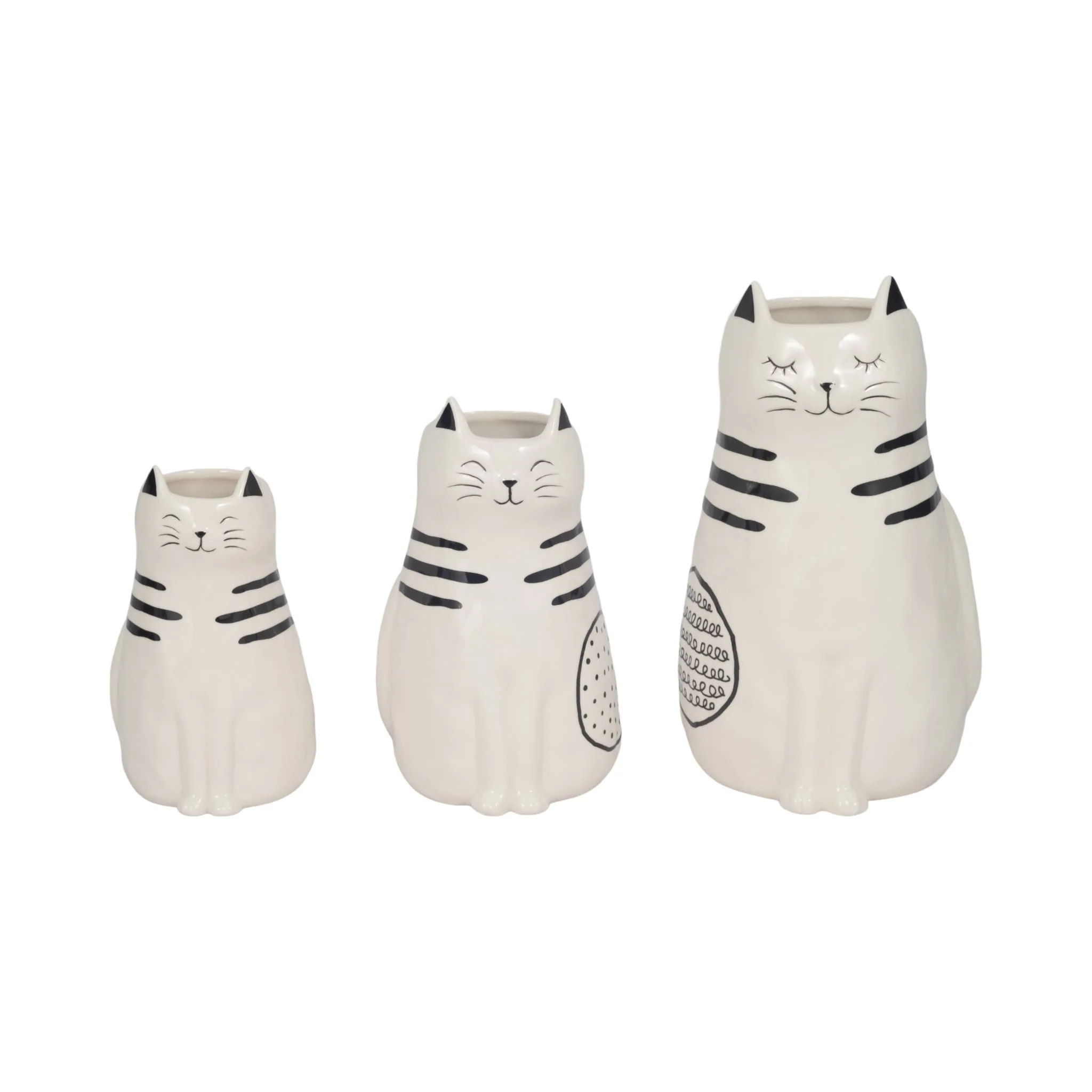 7" Sitting Pretty Kitty With Vase Opening, White/b - Image 8