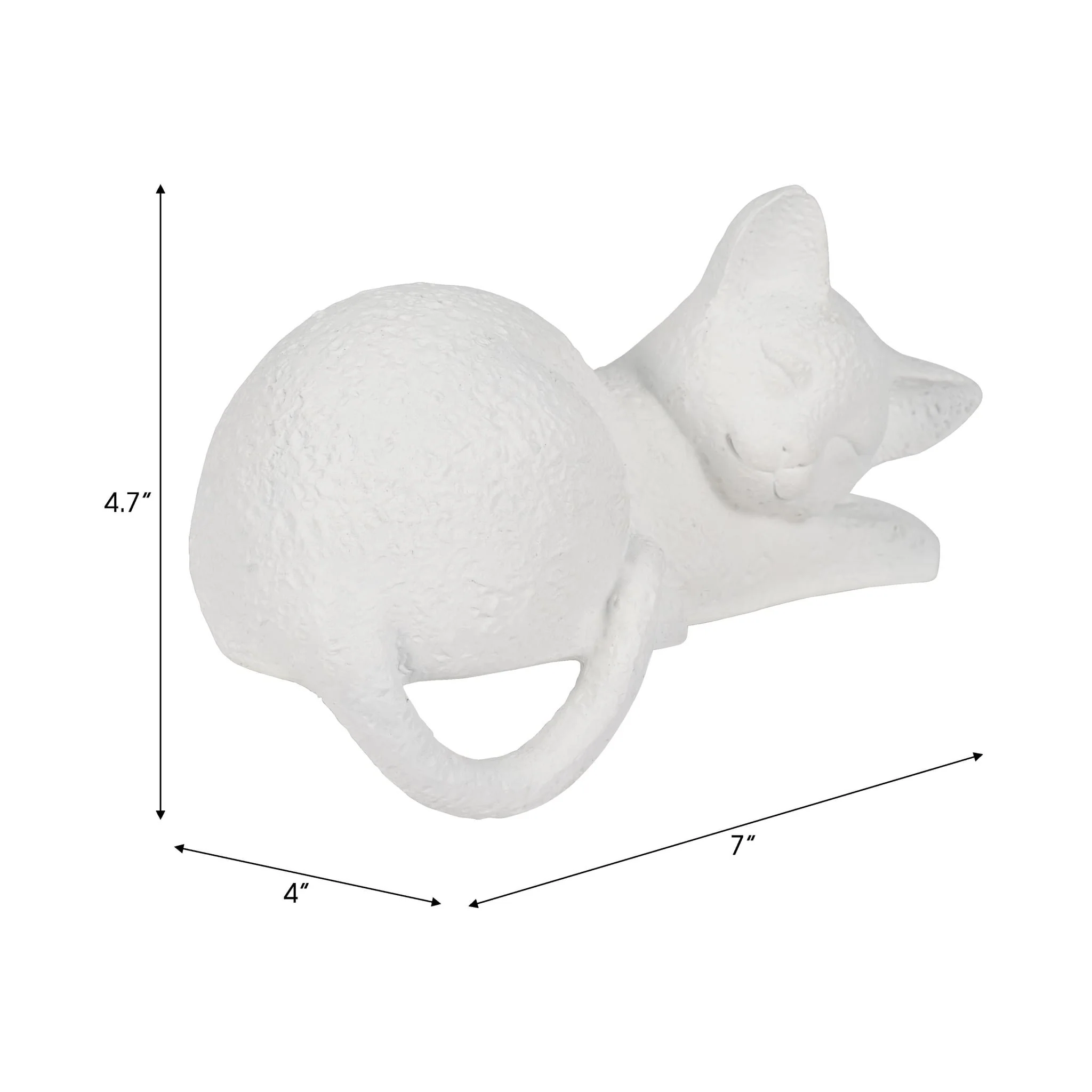 7" Sleeping Kitty, White - Image 6