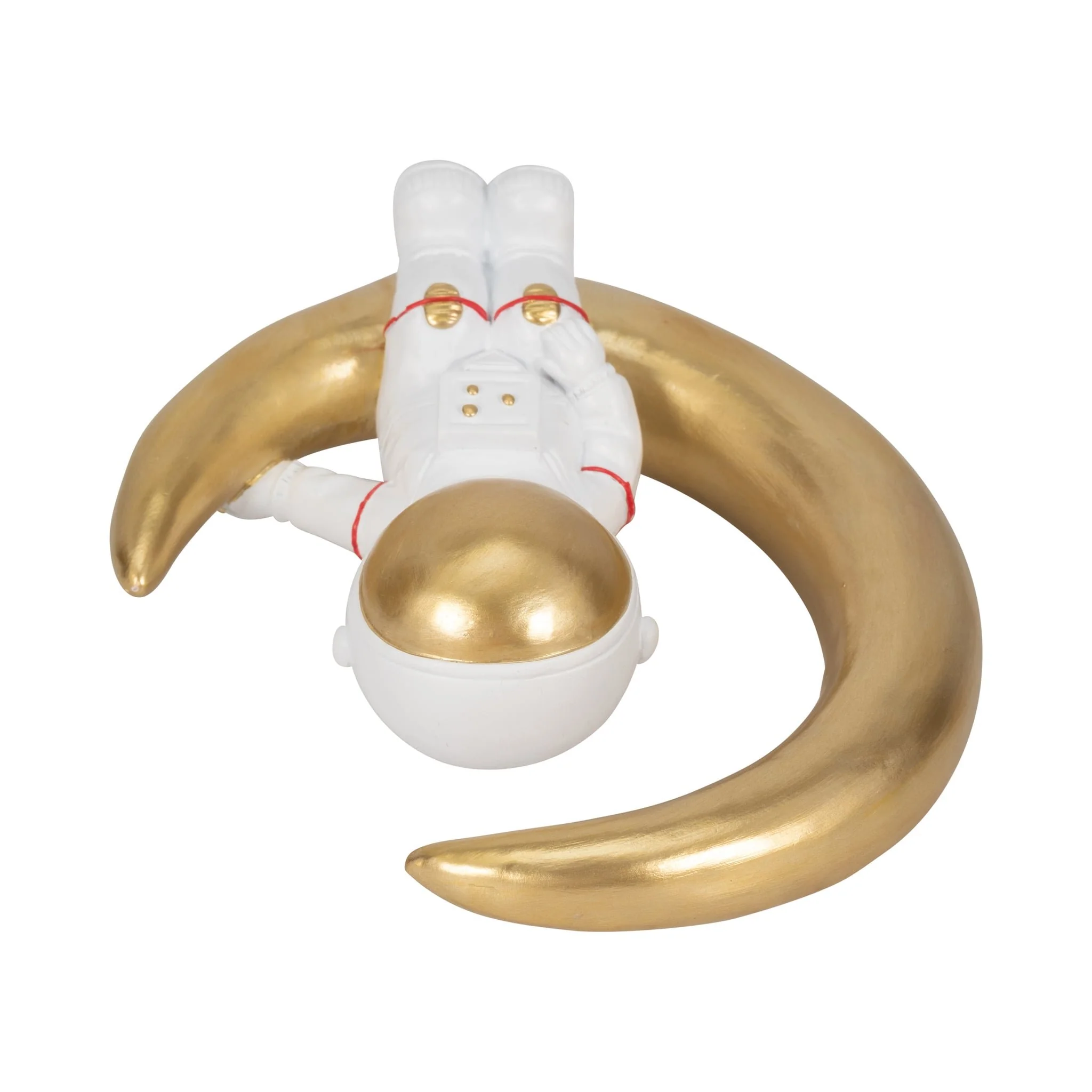 7" Space Man On Crescent Moon, White/gold - Image 6