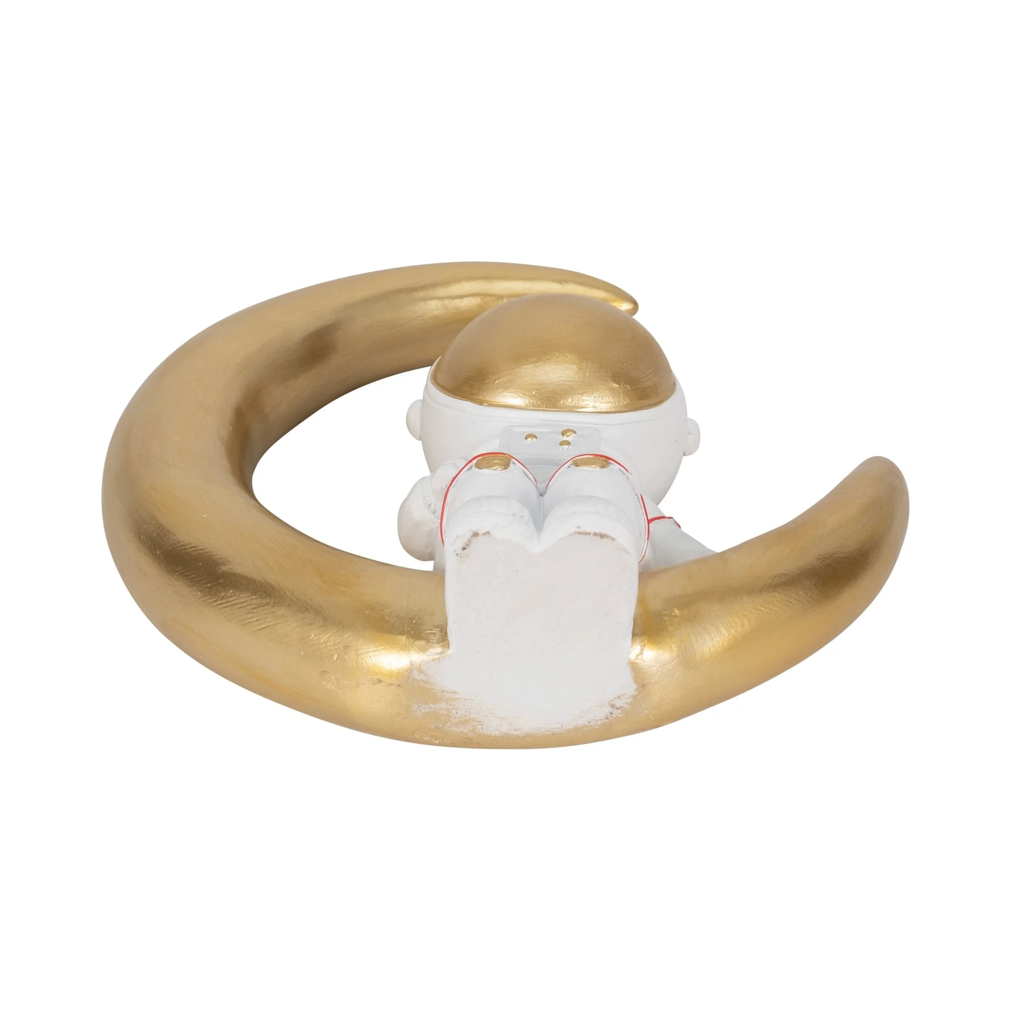 7" Space Man On Crescent Moon, White/gold - Image 7