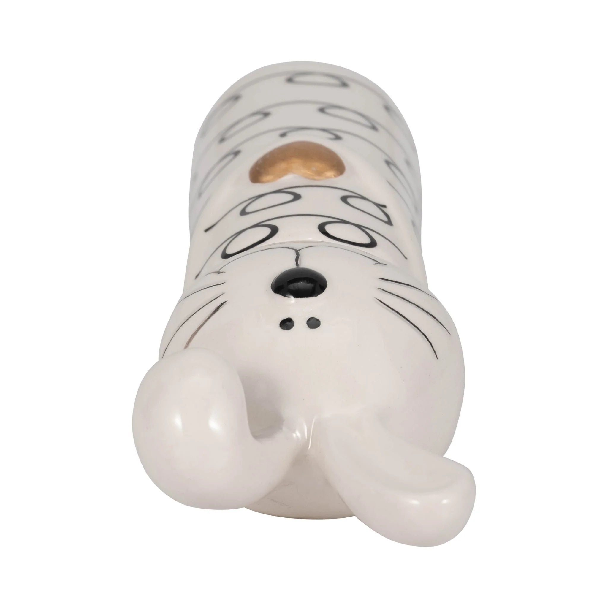 7" Squiggly Bunny With Gold Heart, White/black - Image 6
