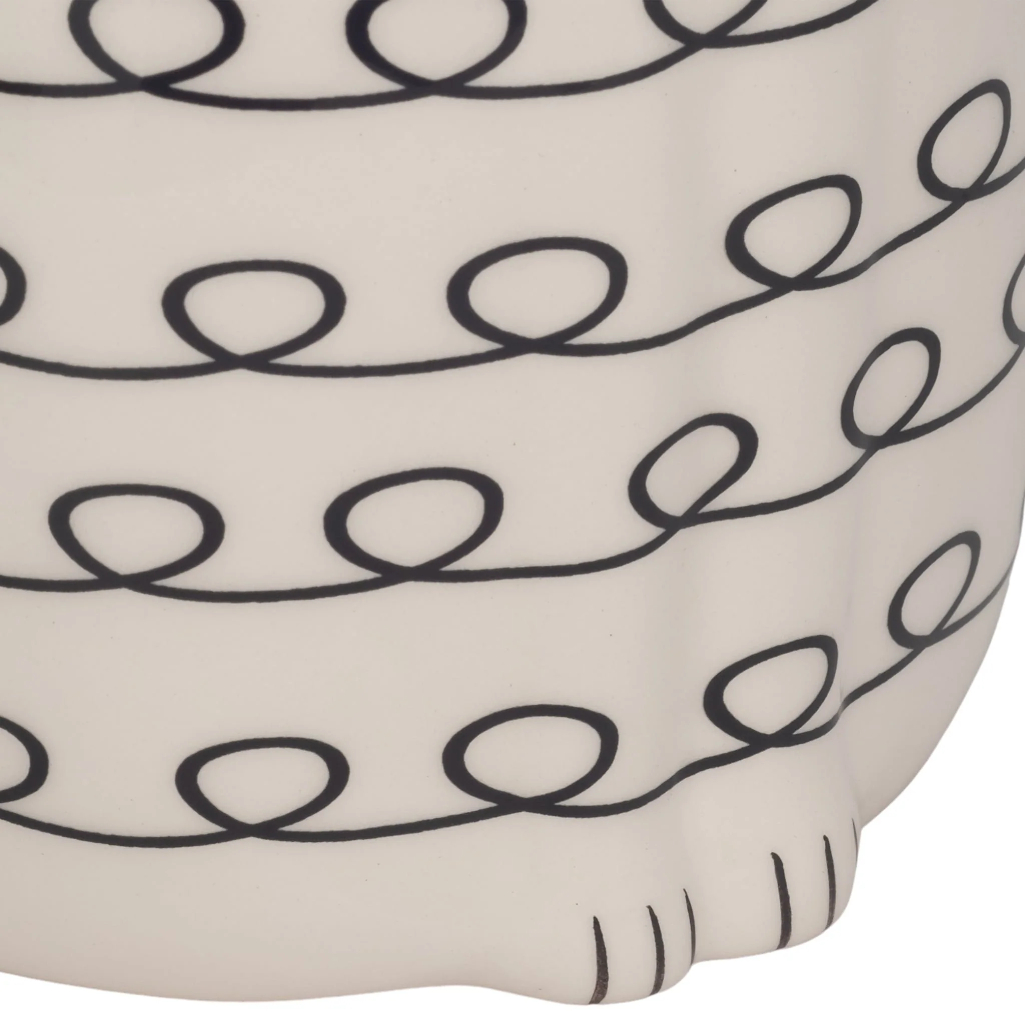 7" Squiggly Kitty With Vase Opening, White/black - Image 6
