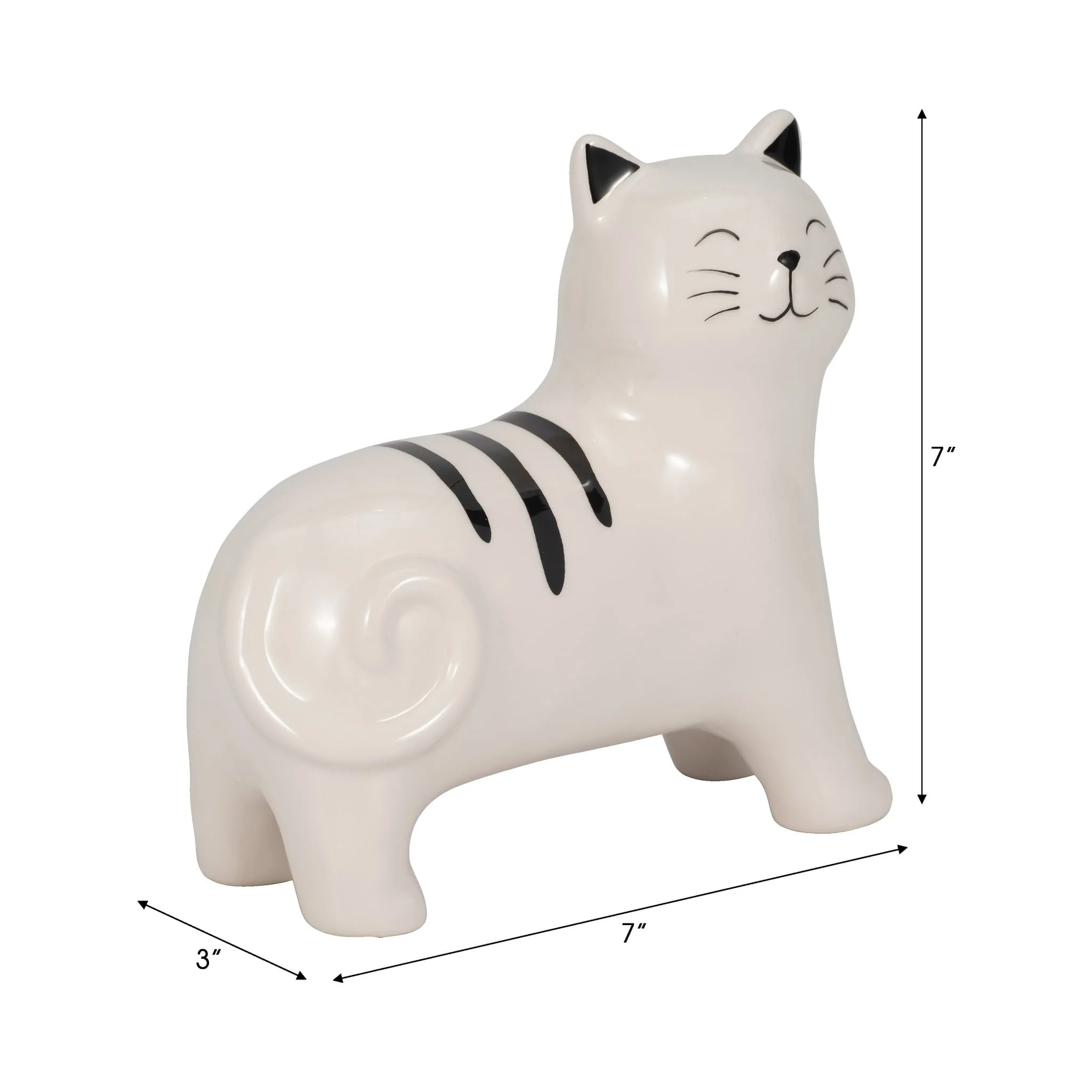7" Standing Kitty, White/black - Image 8