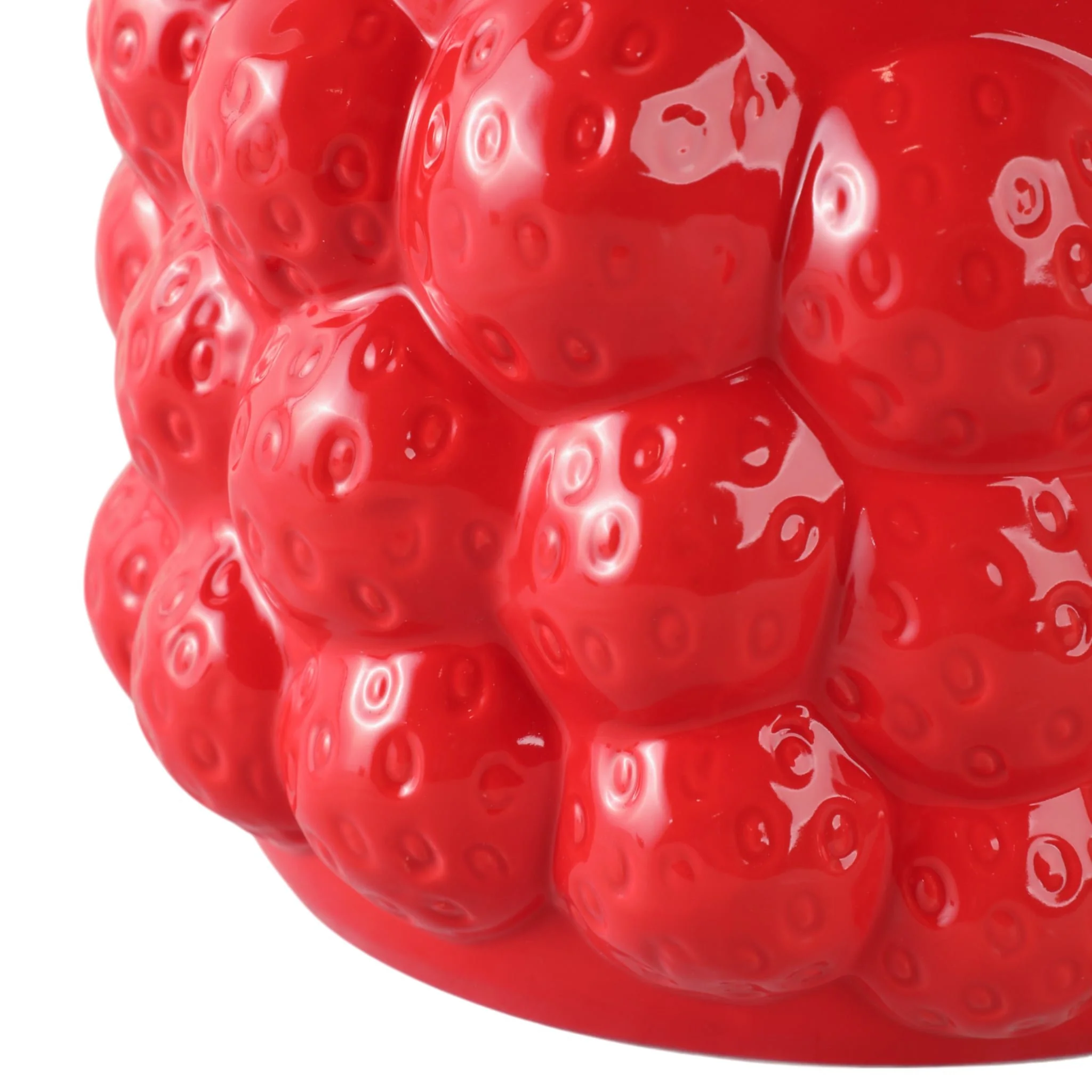 7" Strawberries Flower Pot, Red - Image 3