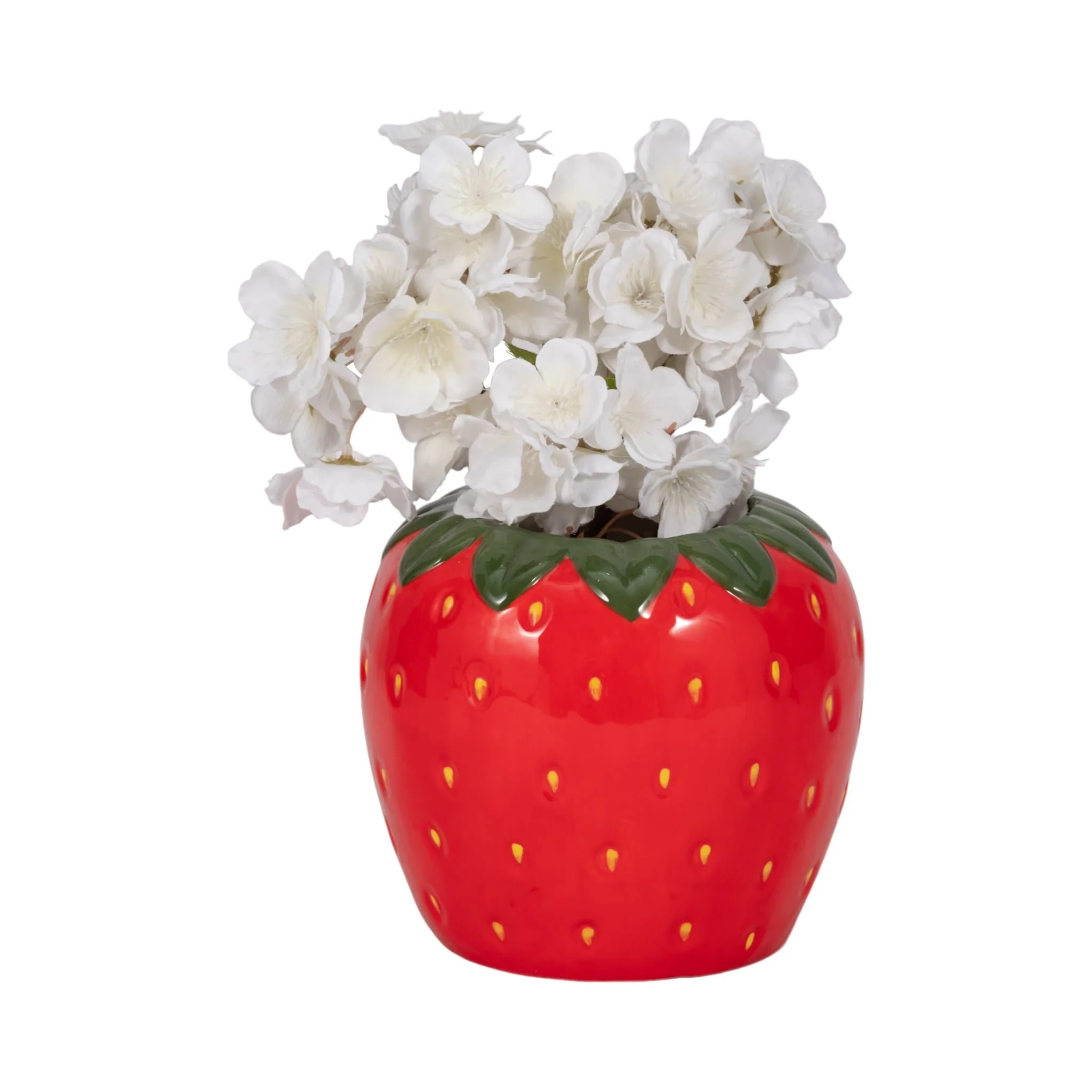 7" Strawberry Planter, Red/green - Image 2