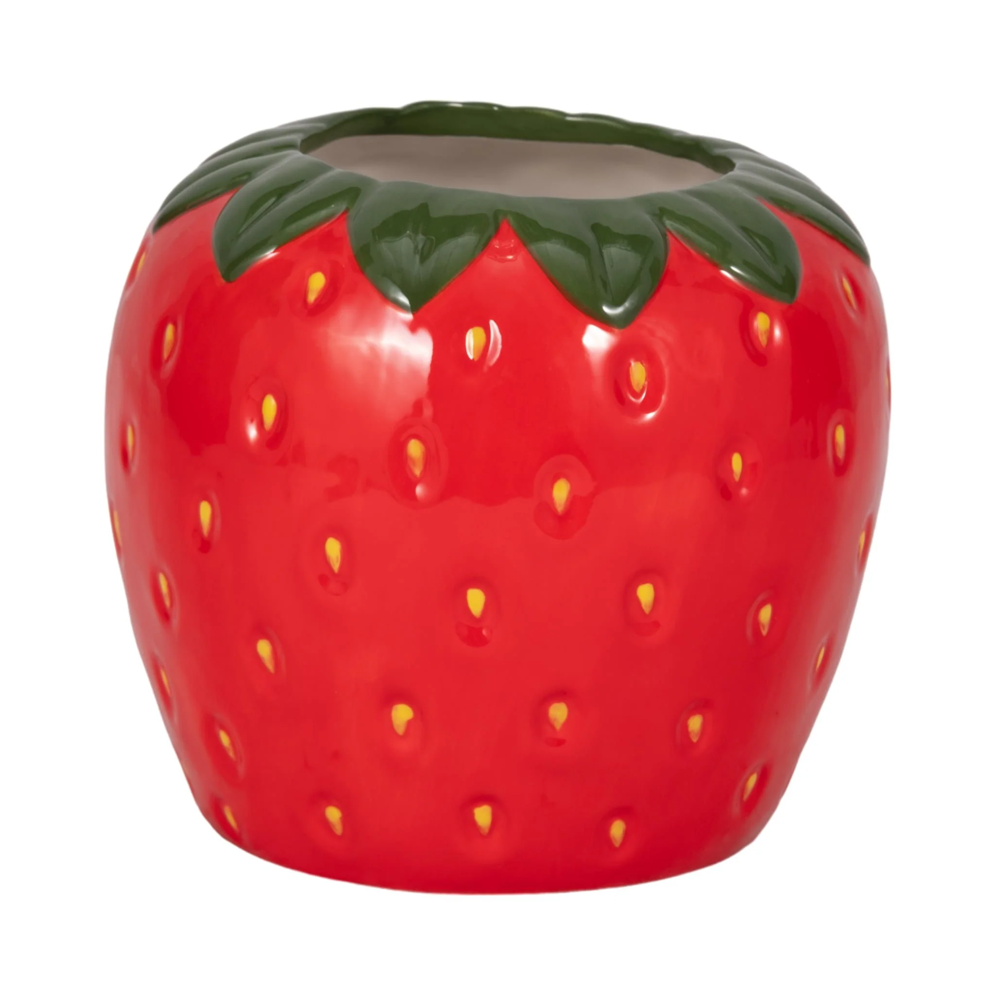 7" Strawberry Planter, Red/green - Image 3