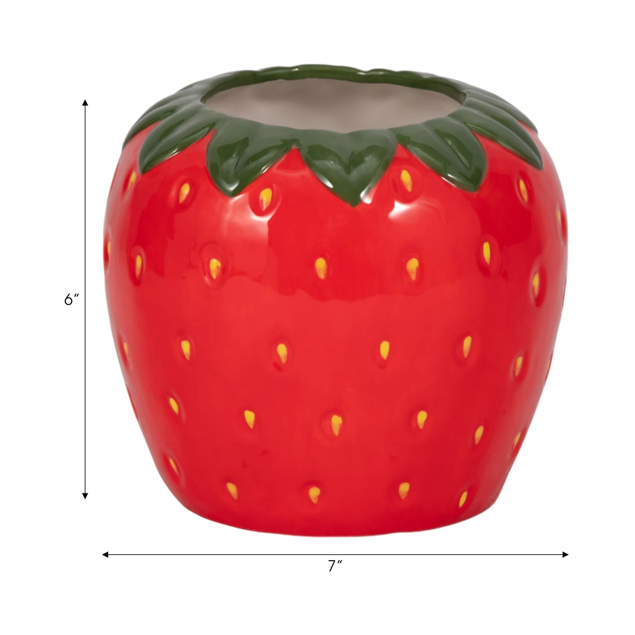 7" Strawberry Planter, Red/green - Image 7