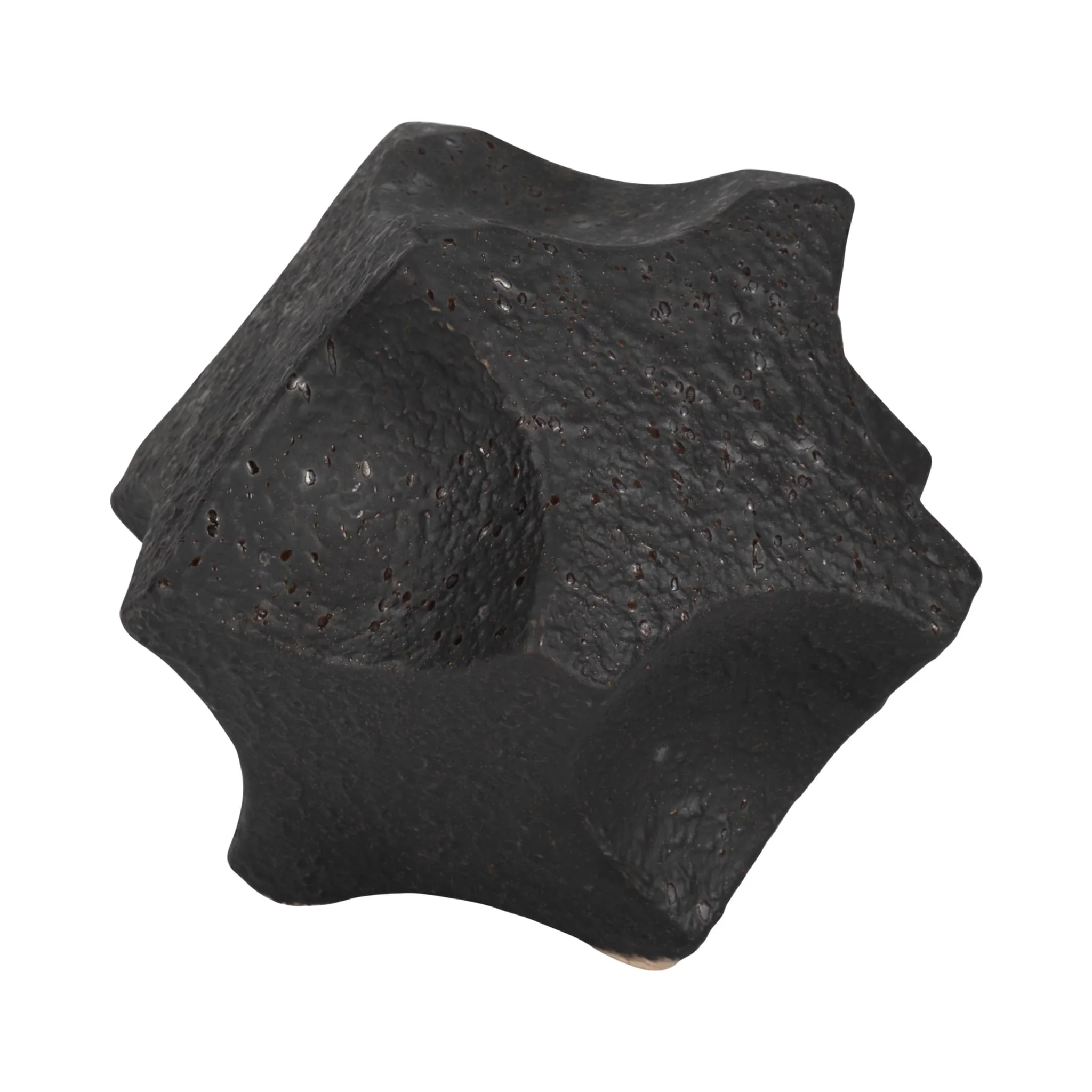 7" Textured Geometric Orb, Black - Image 2