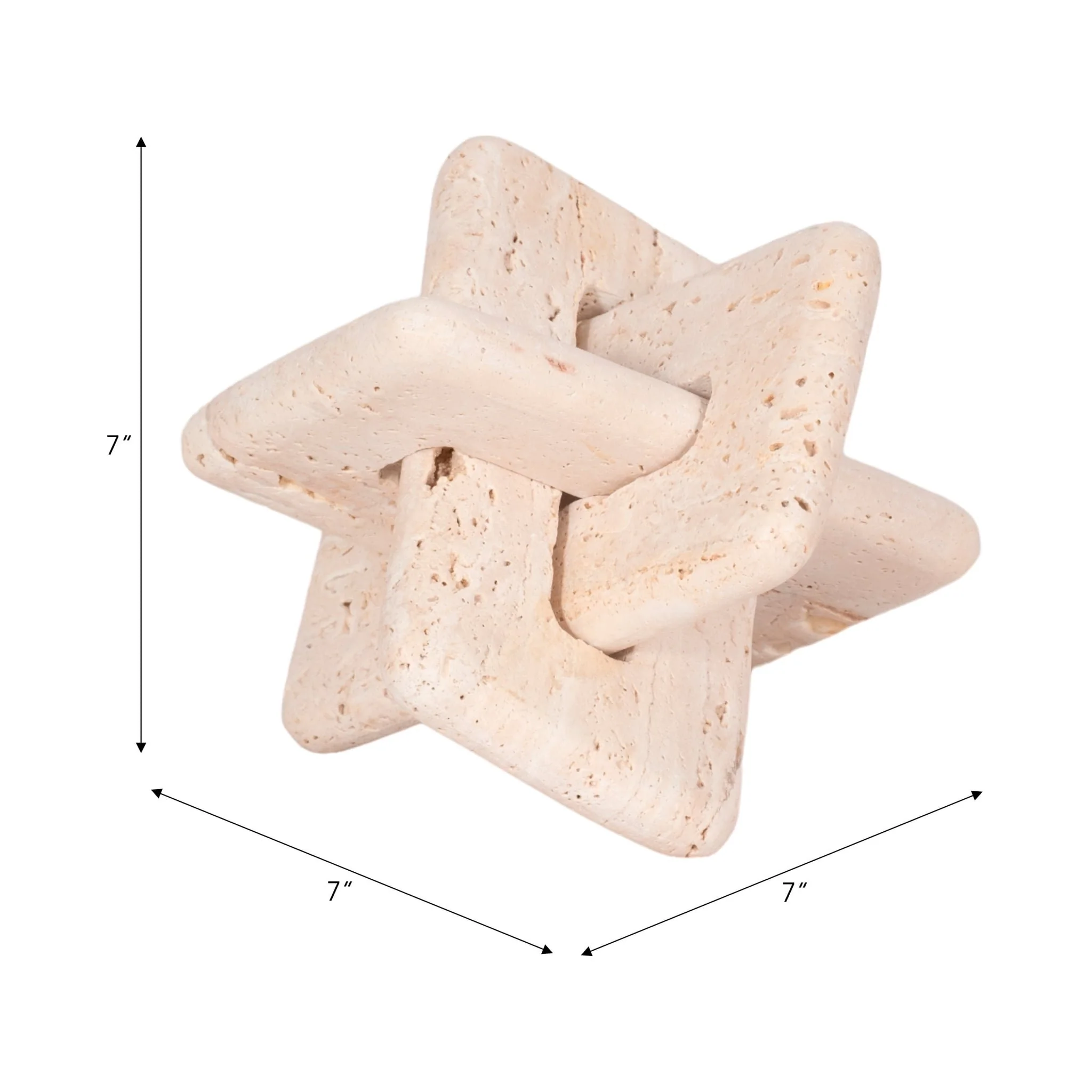 7" Travertine Squared Knot, Tan - Image 8