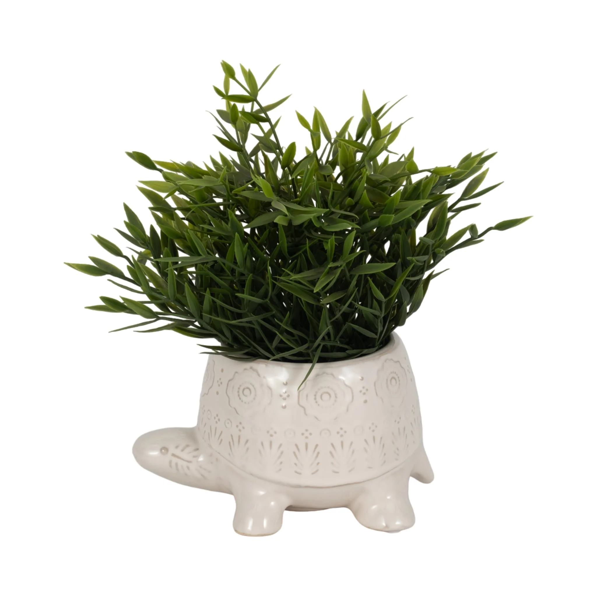 7" Turtle Planter, White - Image 2