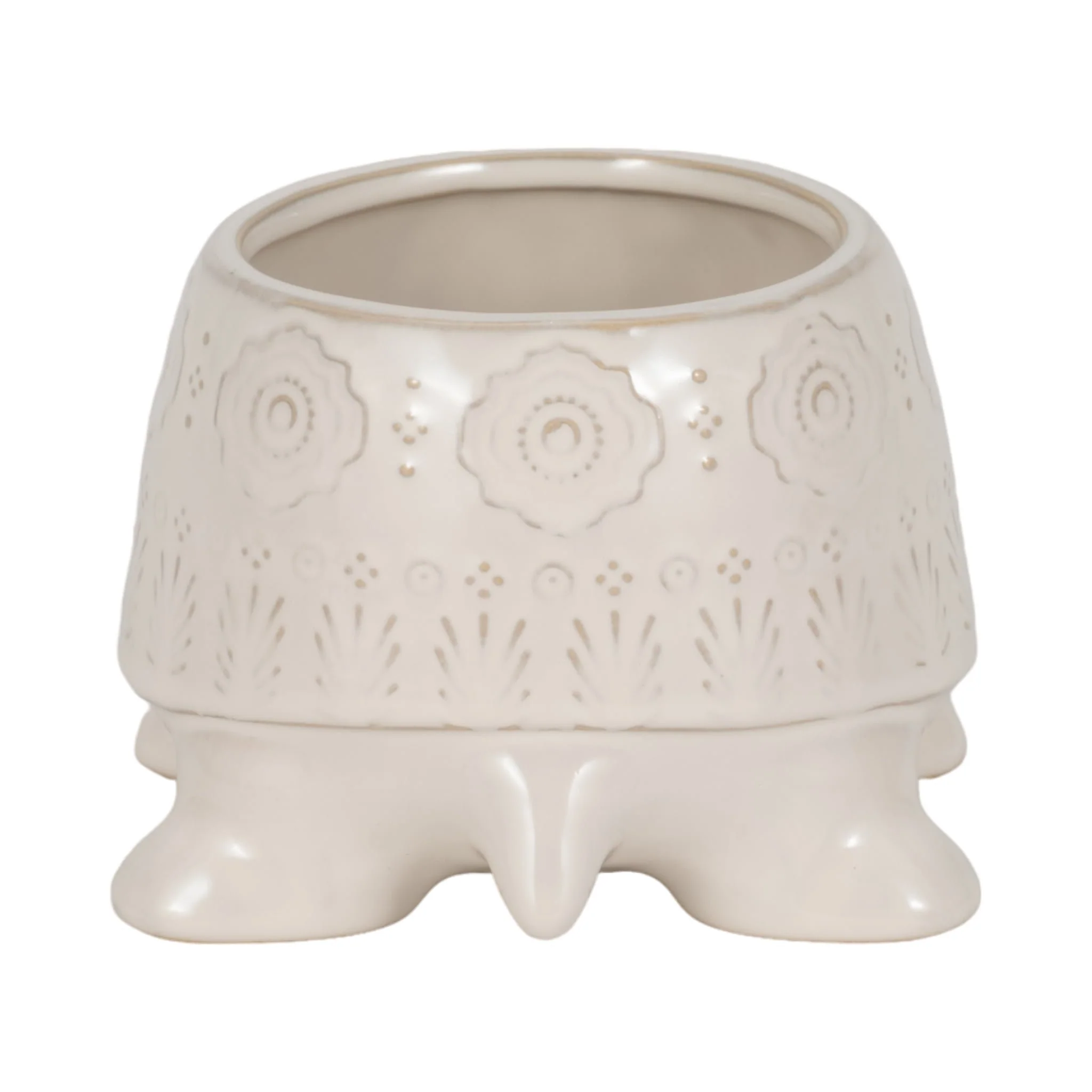 7" Turtle Planter, White - Image 5