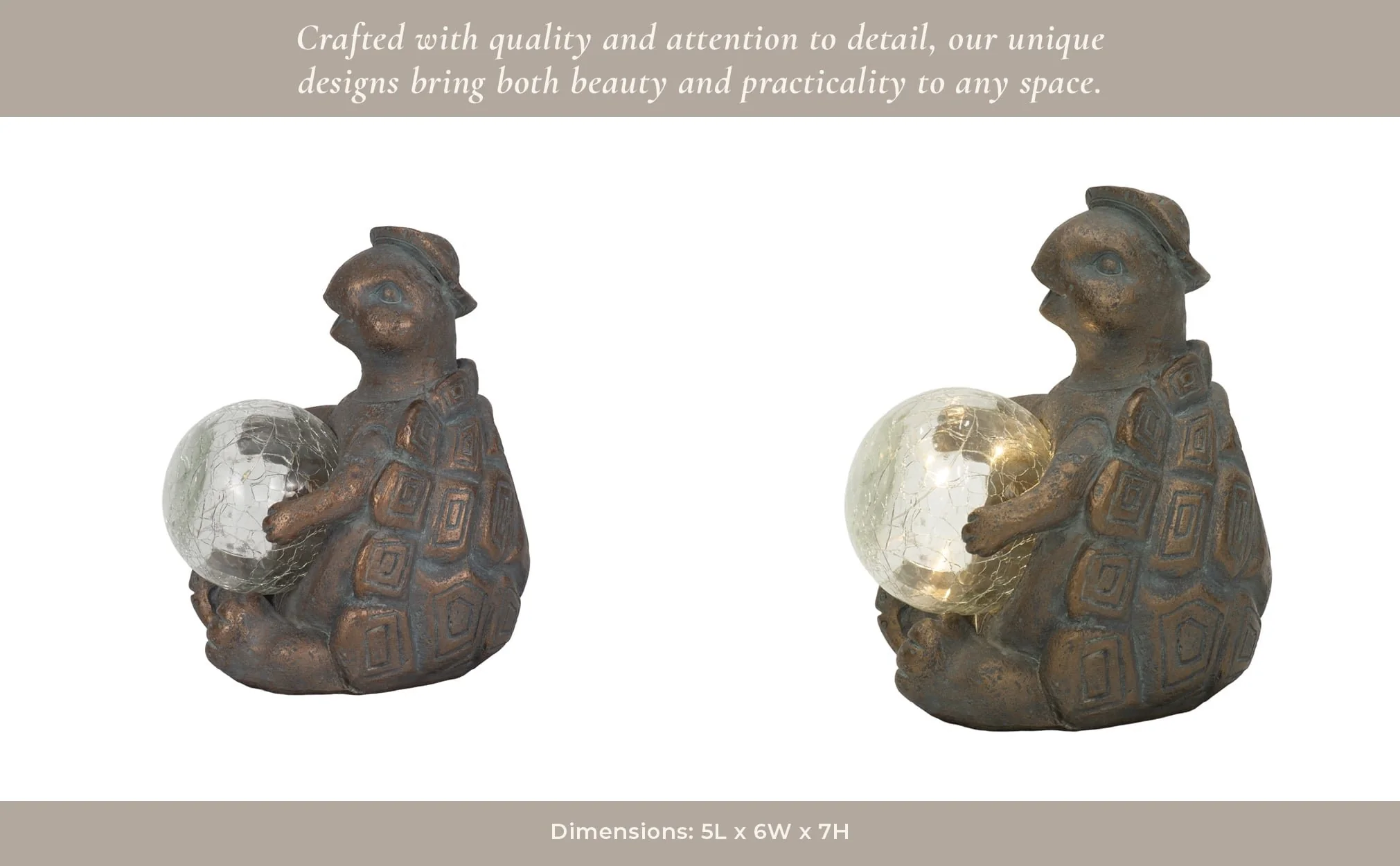 7" Turtle With Solar Orb, Antique Copper - Image 16