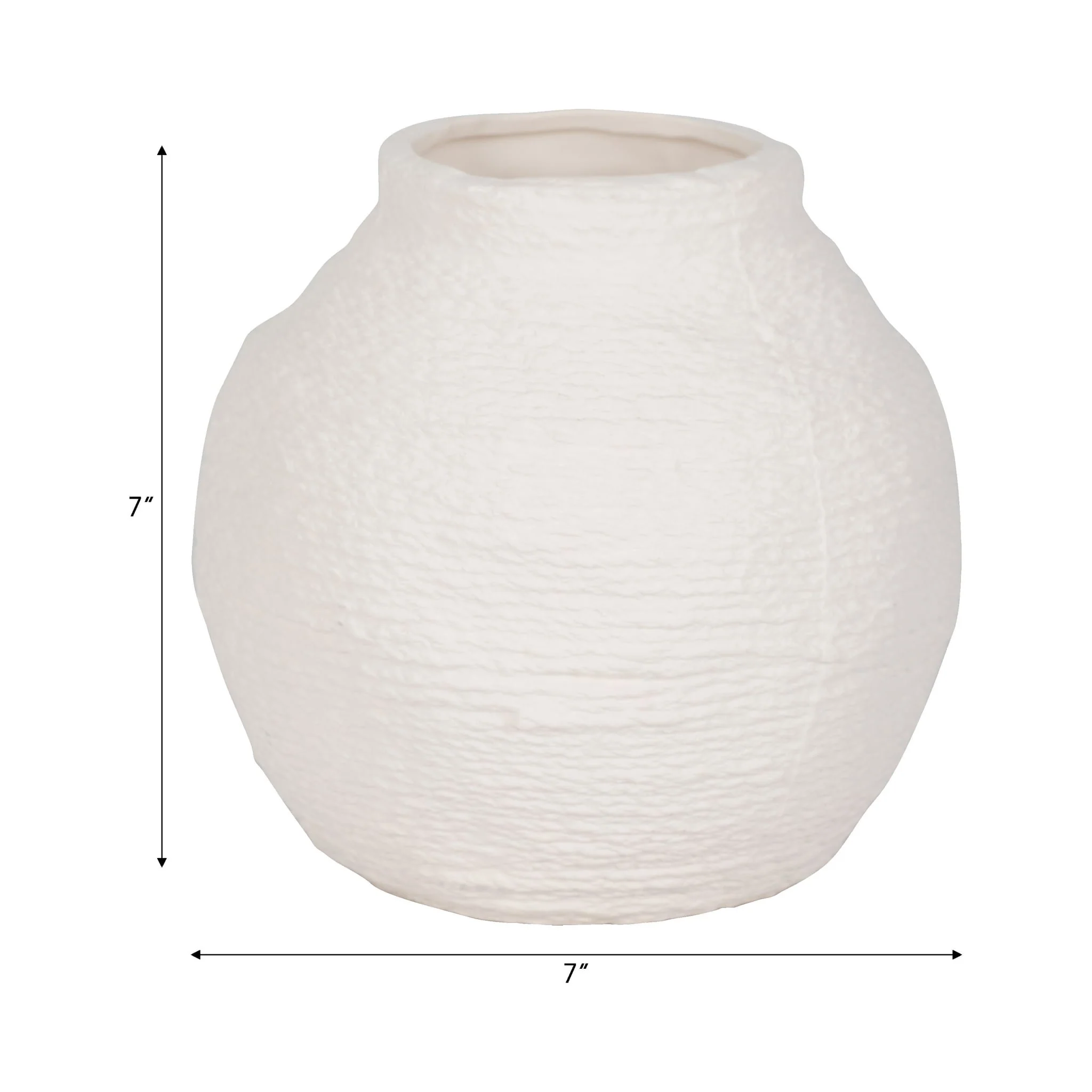 7" Woven Textured Vase, White - Image 8