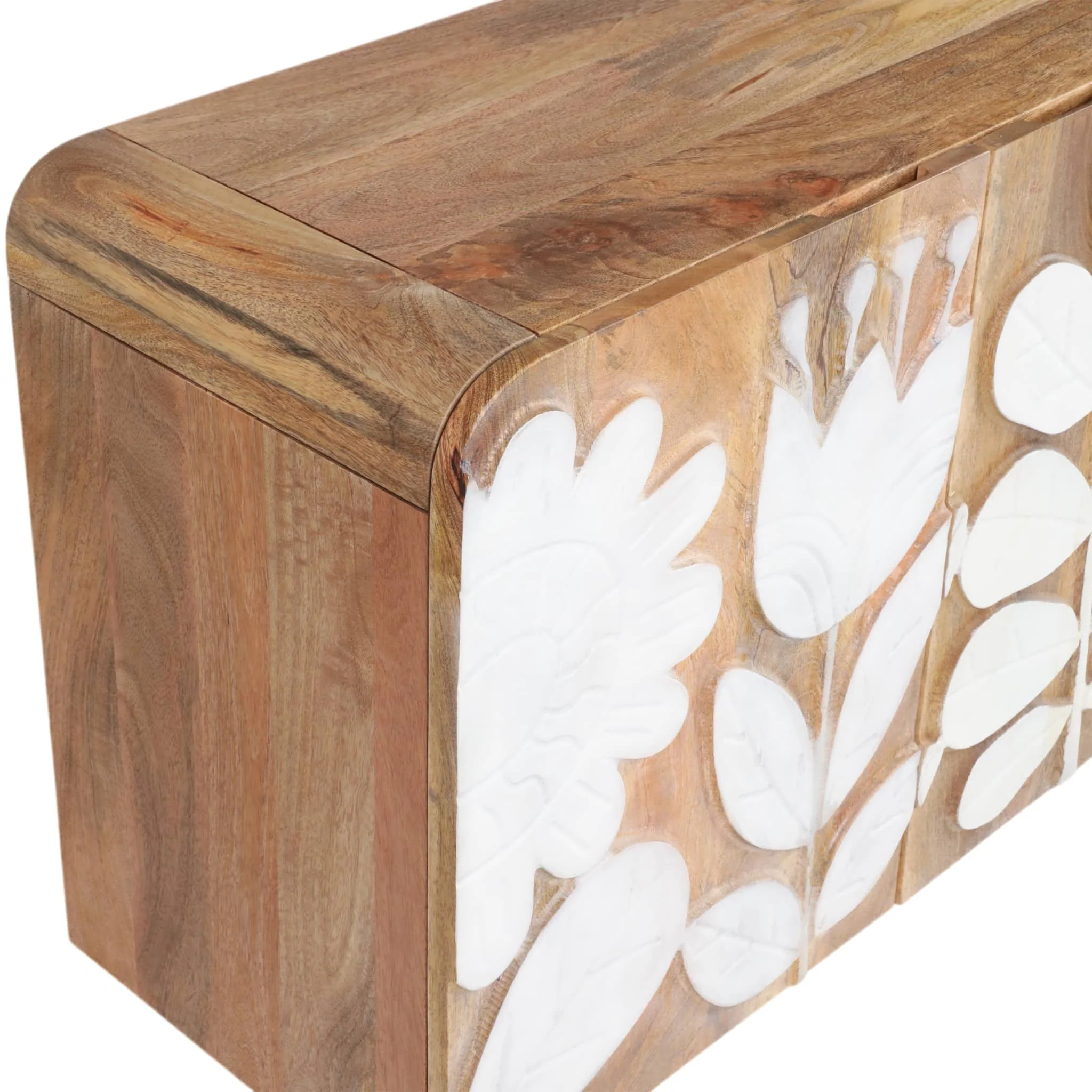 70x30" Flower Field Applique Cabinet, Natural/wht - Image 7