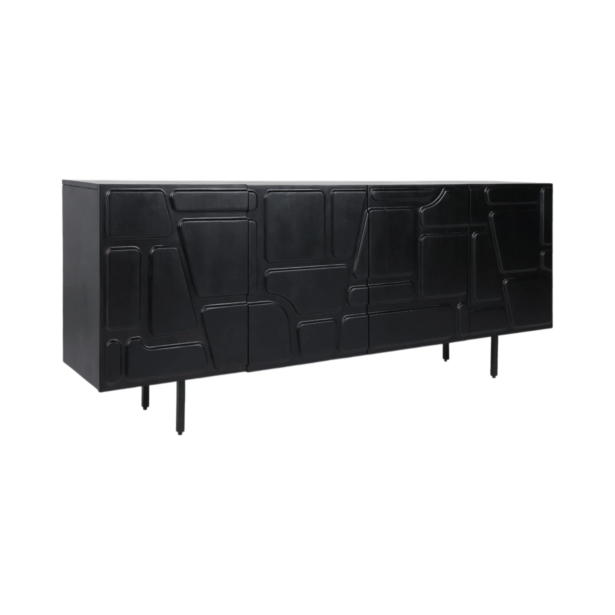 70x30" Geo Modern 4-door Cabinet, Black - Image 2