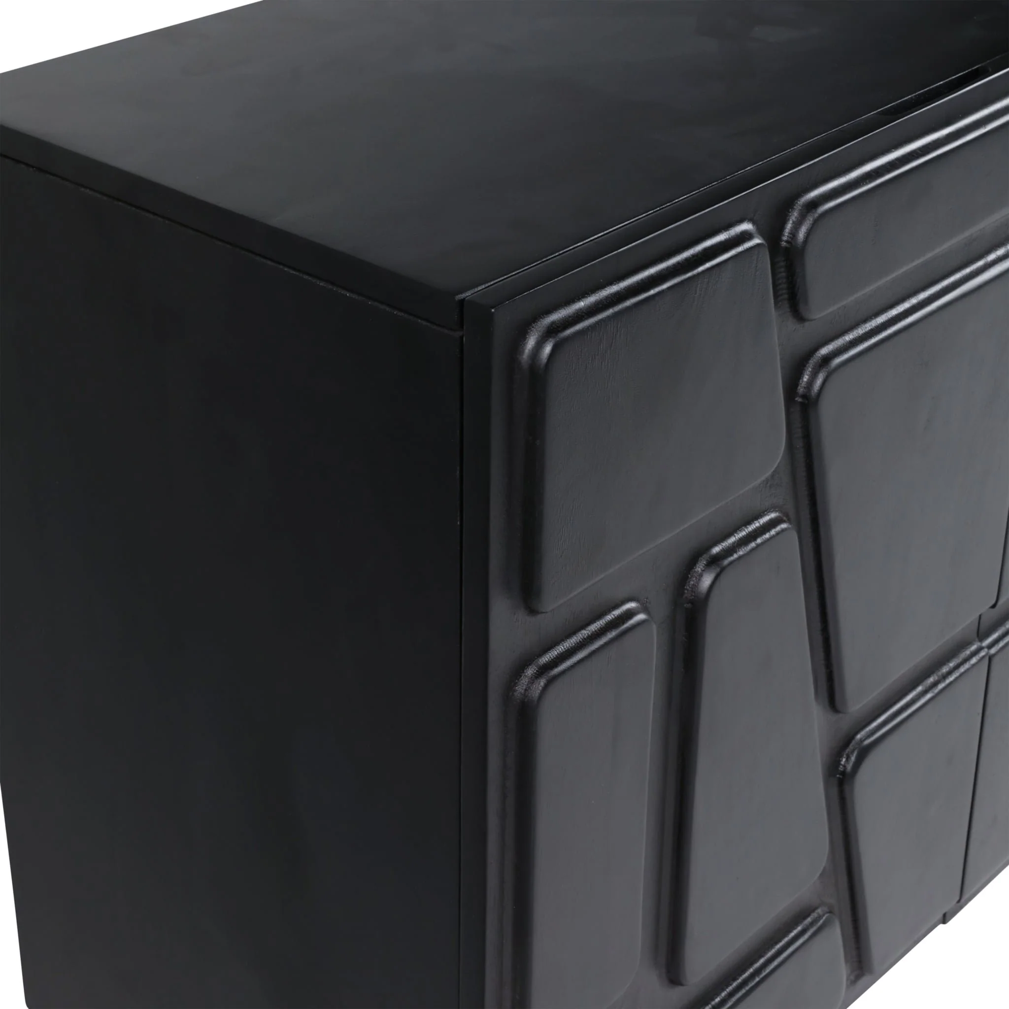 70x30" Geo Modern 4-door Cabinet, Black - Image 7