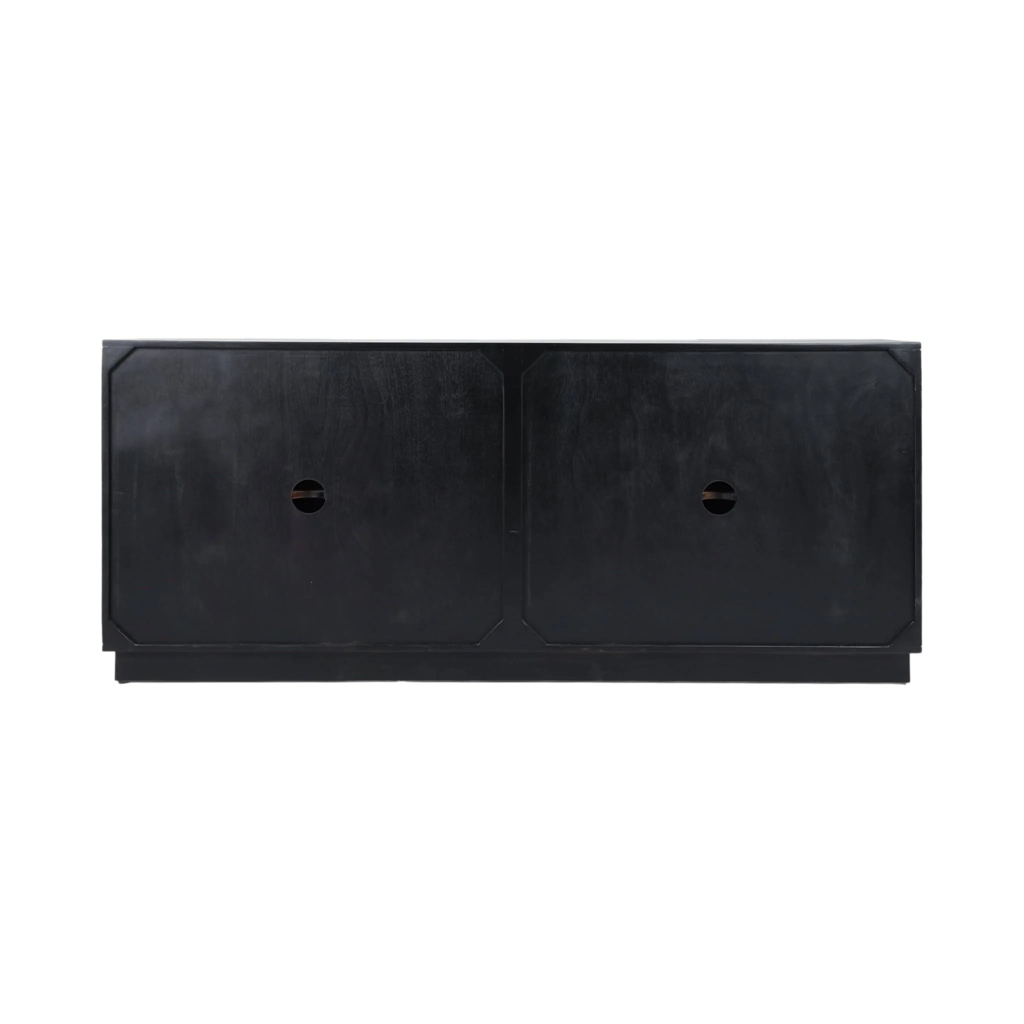 70x30" Half Circle 4-door Cabinet, Black - Image 4