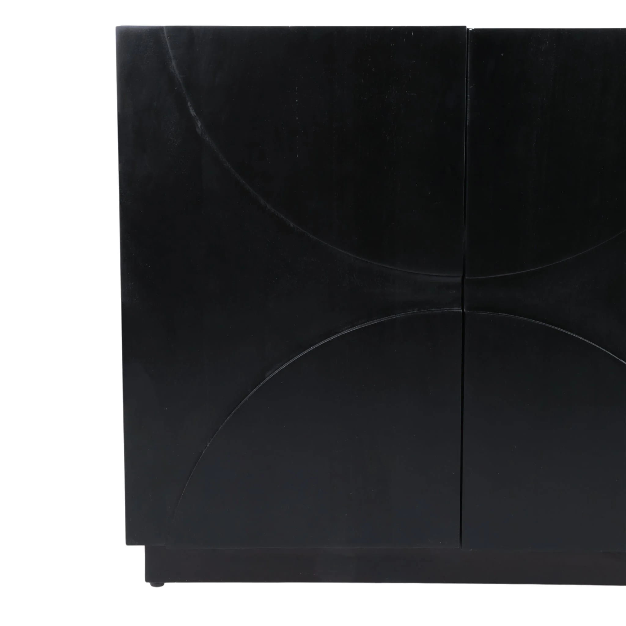 70x30" Half Circle 4-door Cabinet, Black - Image 6