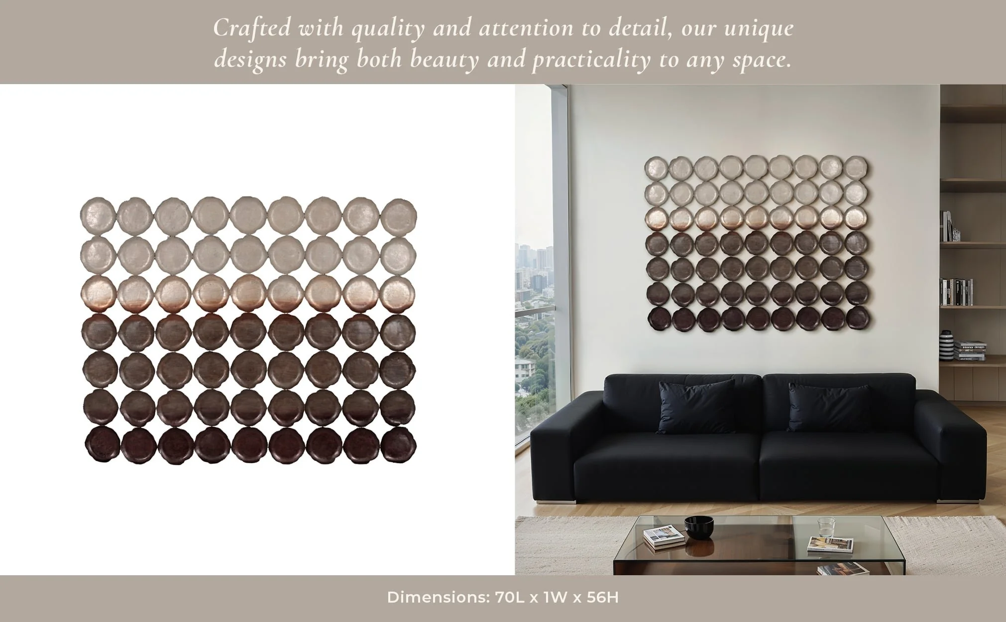 70x56 Metallic Ombre Wall Decor, Multi - Image 10