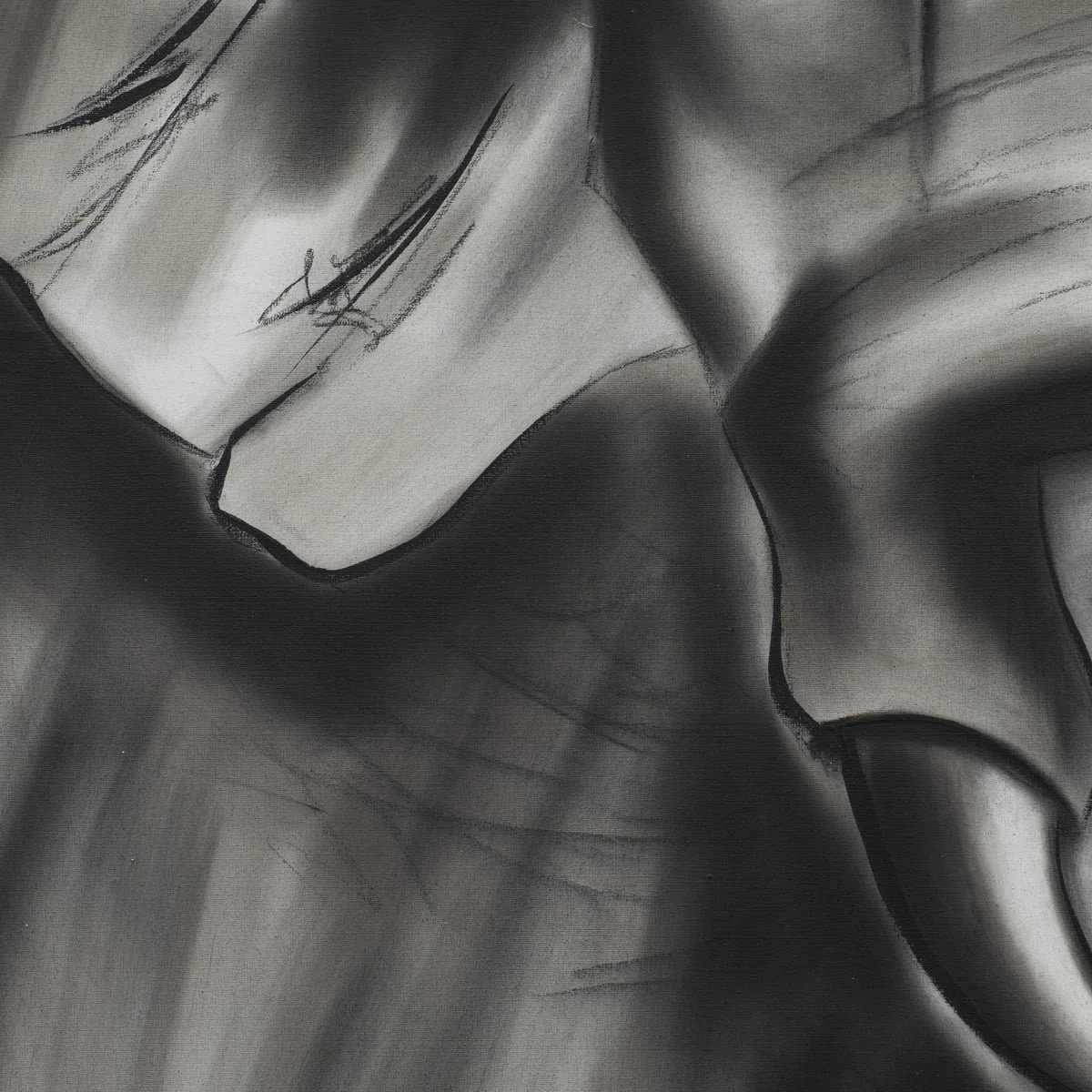 71x71, Hand Painted Elephant Beauty, Gray/wht - Image 4